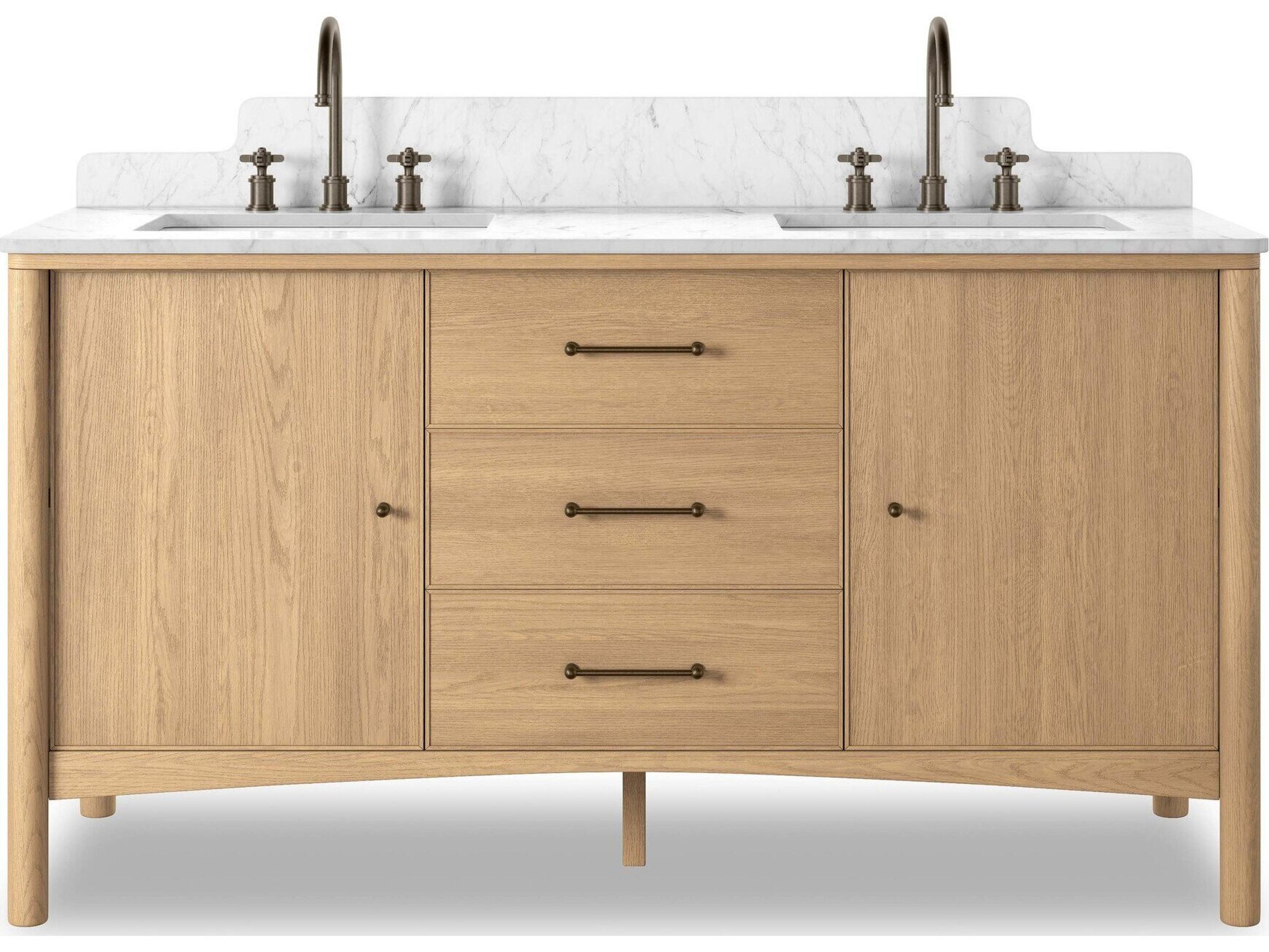 Four Hands Blaire Satin Light Wash Oak Veneer Vanity