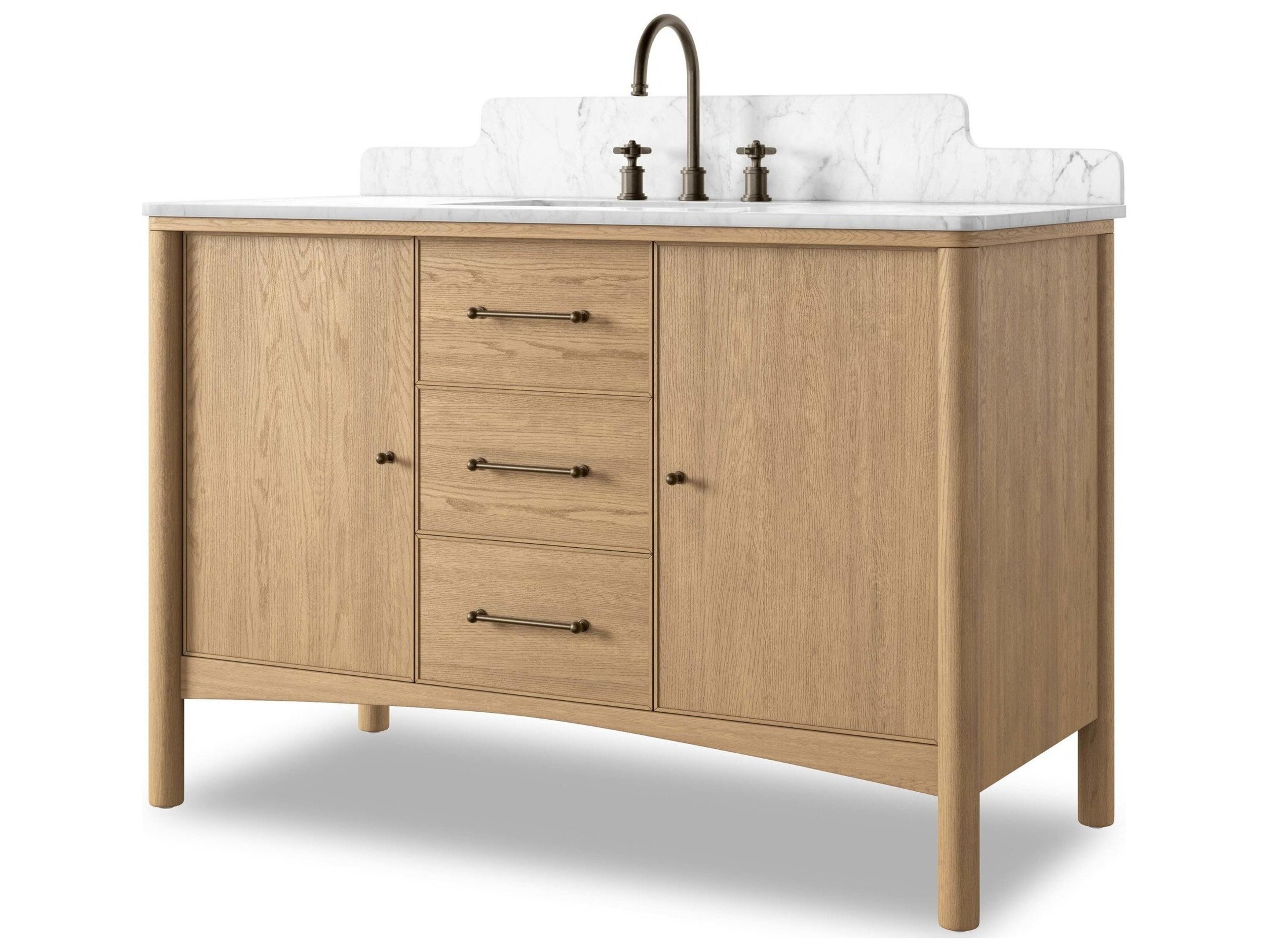 Blaire Satin Light Wash Oak Veneer Vanity