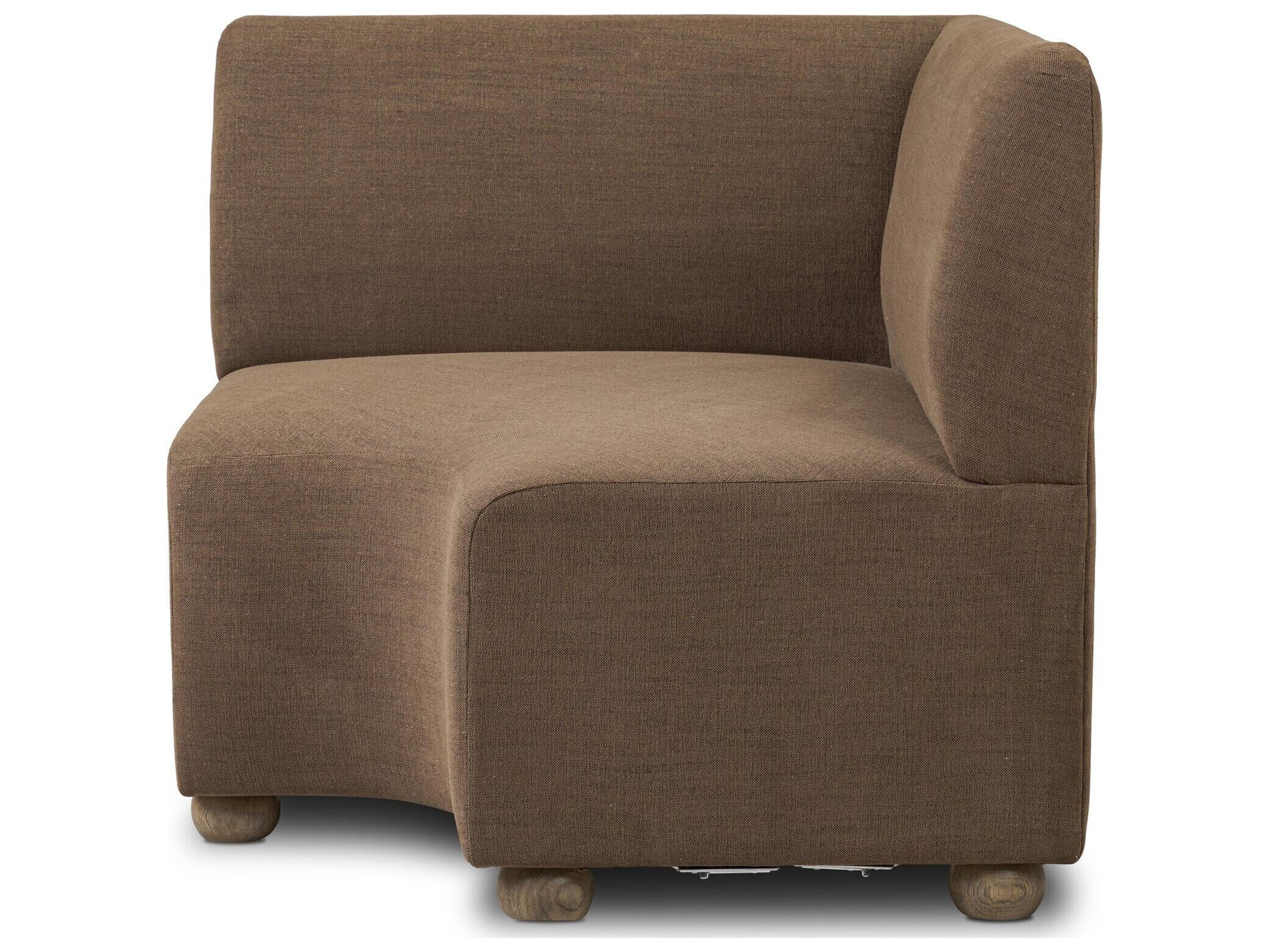 Easton Oak Wood Brown Upholstered Armless Dining Chair