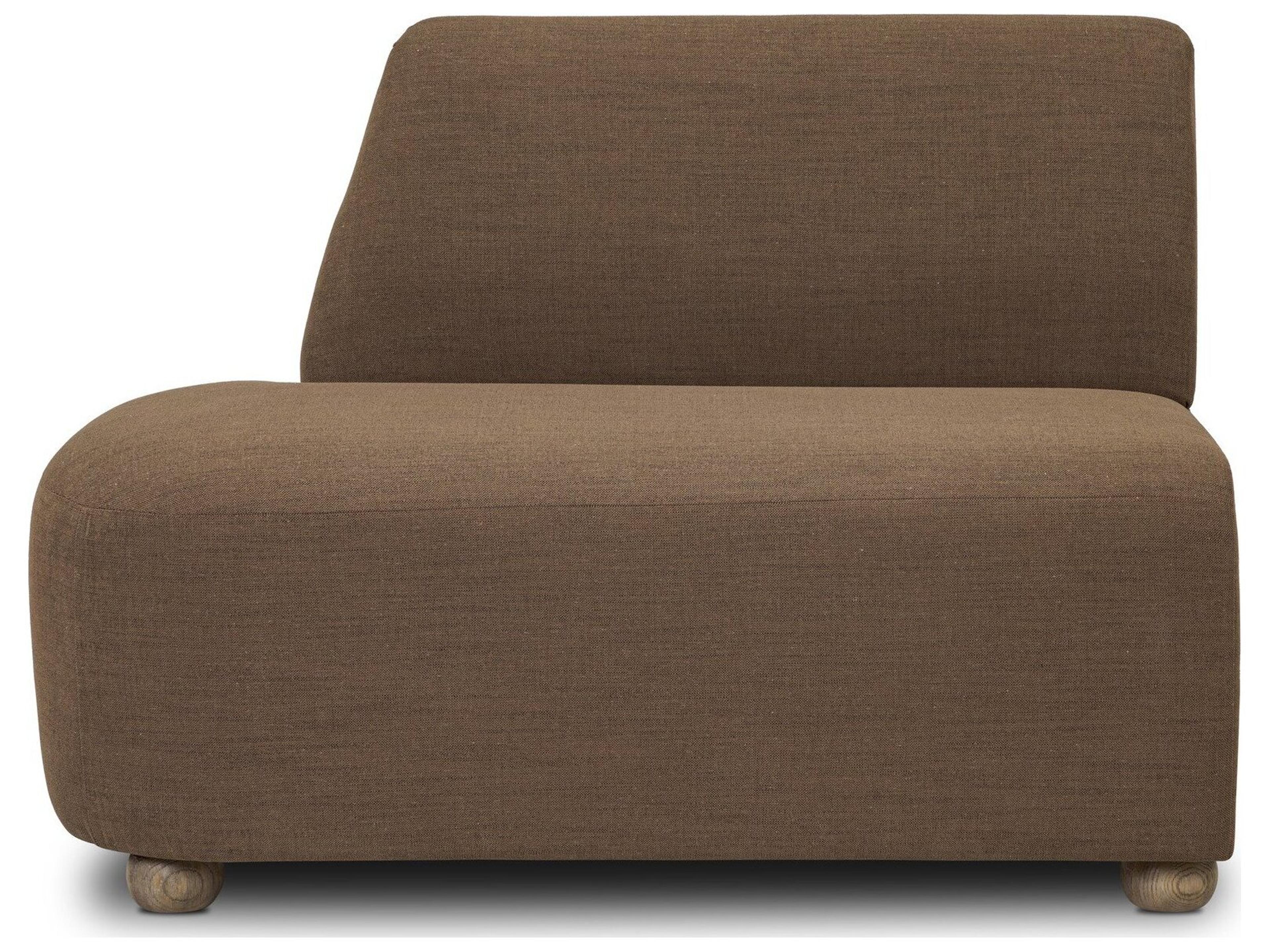 Four Hands Easton Oak Wood Brown Upholstered Armless Dining Chair