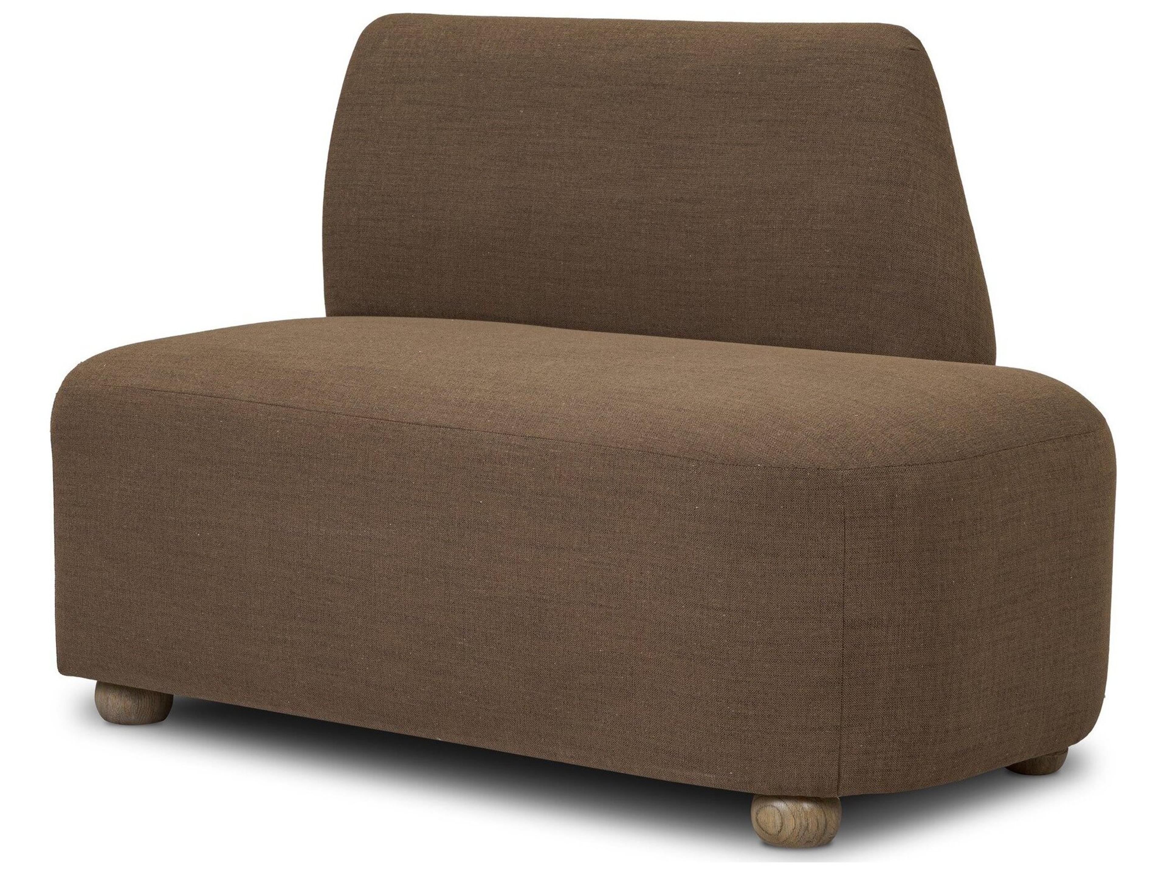 Easton Oak Wood Brown Upholstered Armless Dining Chair