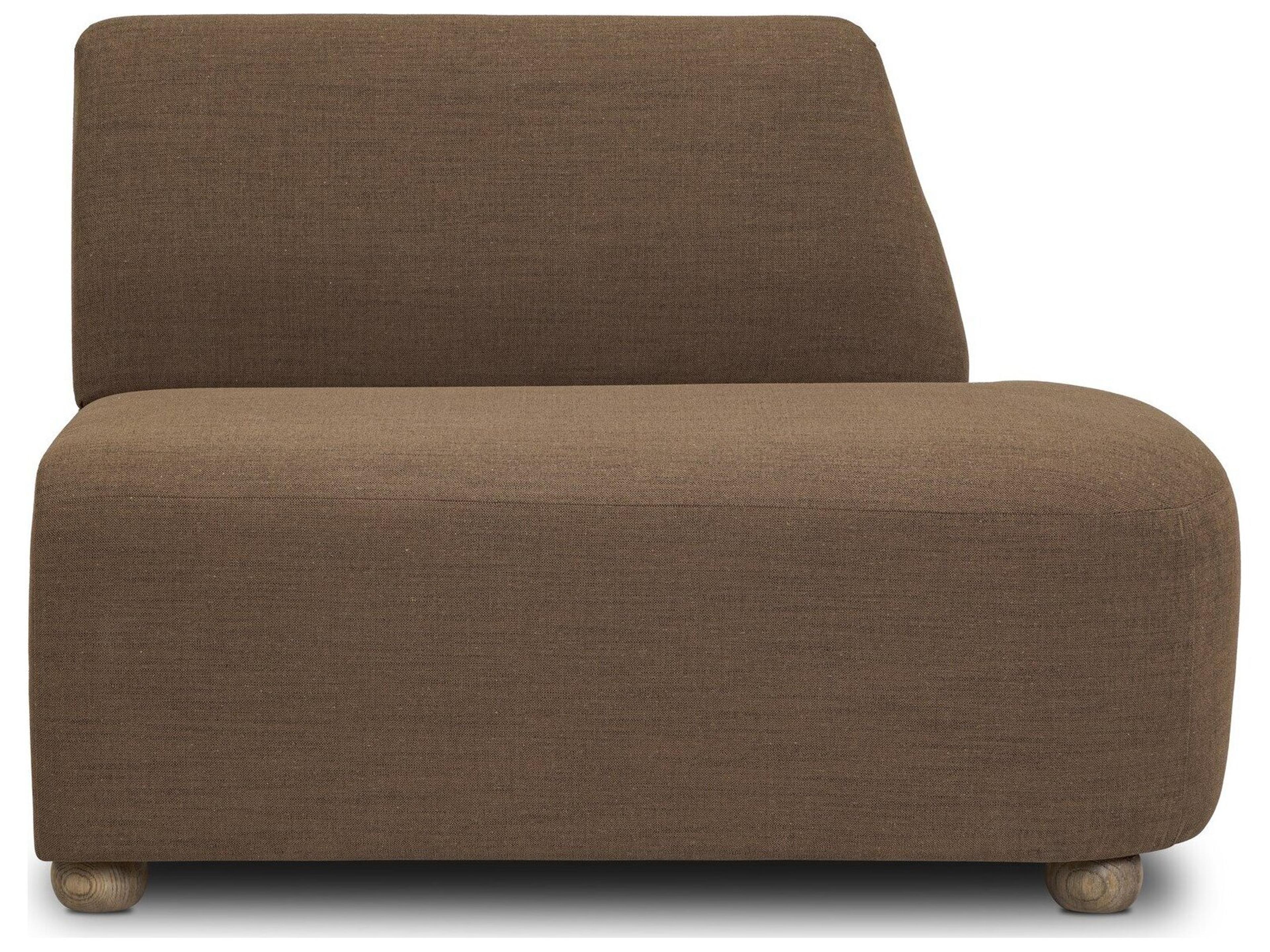 Four Hands Easton Oak Wood Brown Upholstered Armless Dining Chair