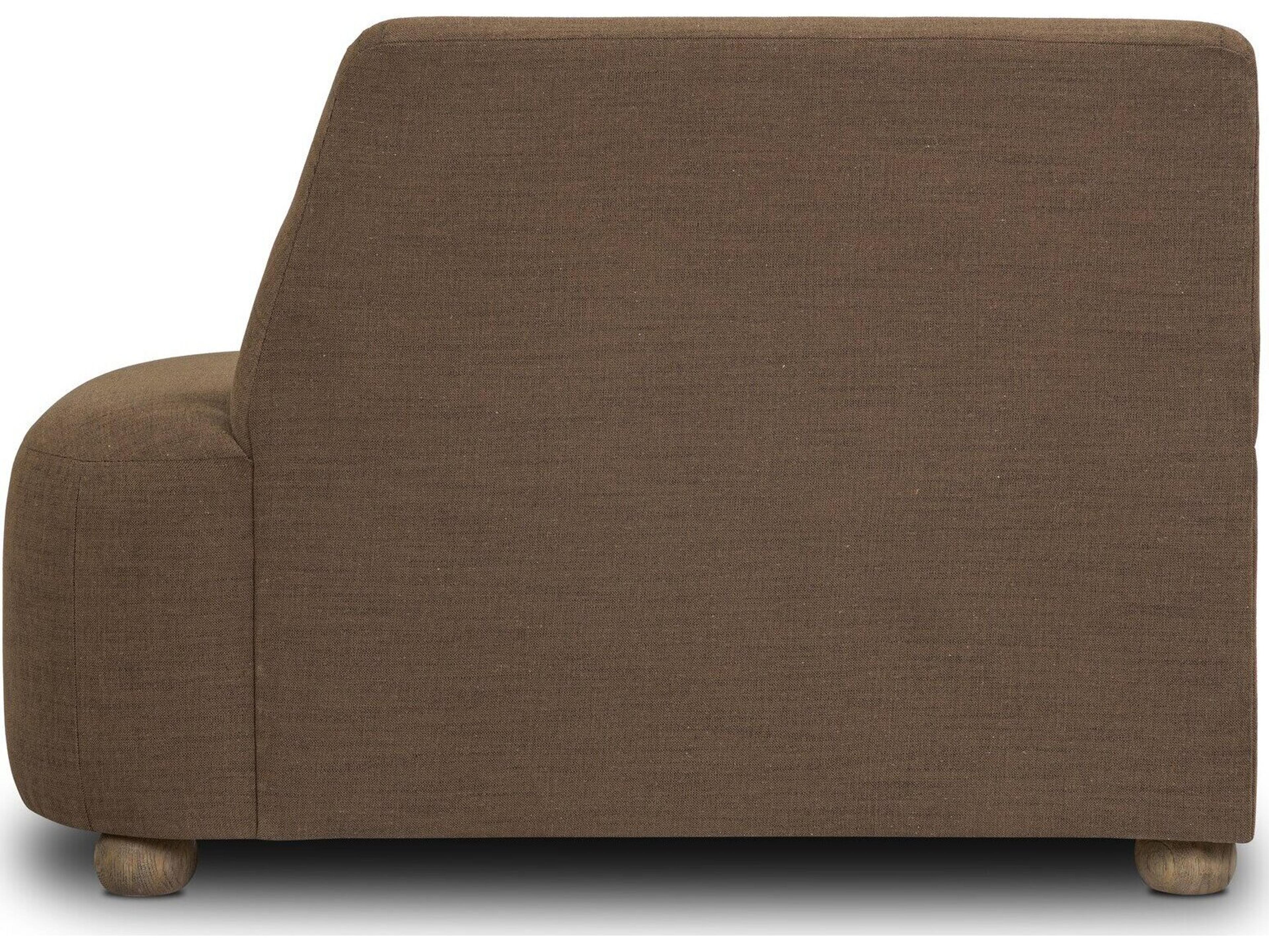 Four Hands Easton Oak Wood Brown Upholstered Armless Dining Chair