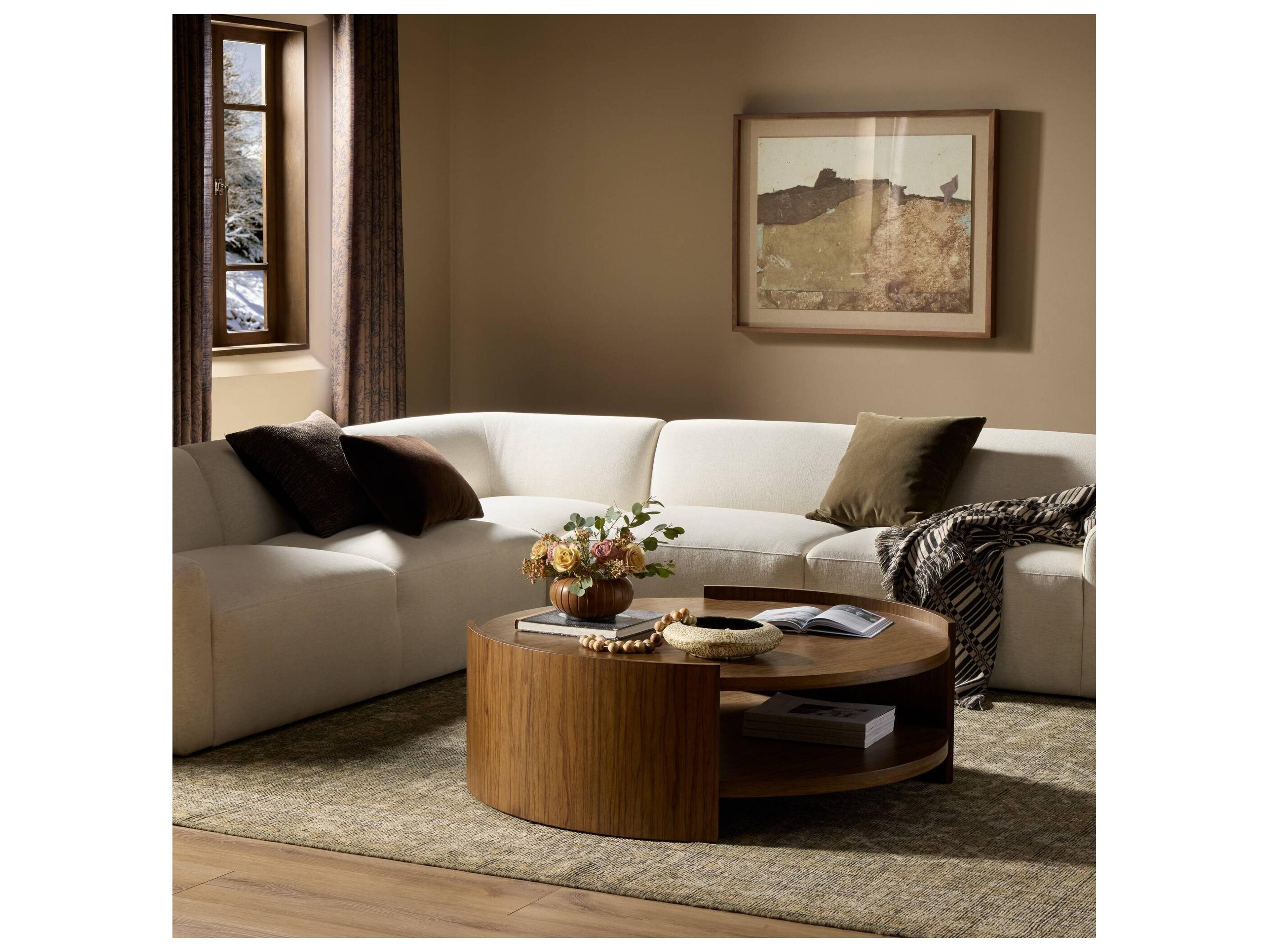 Four Hands Albert Round Wood Coffee Table