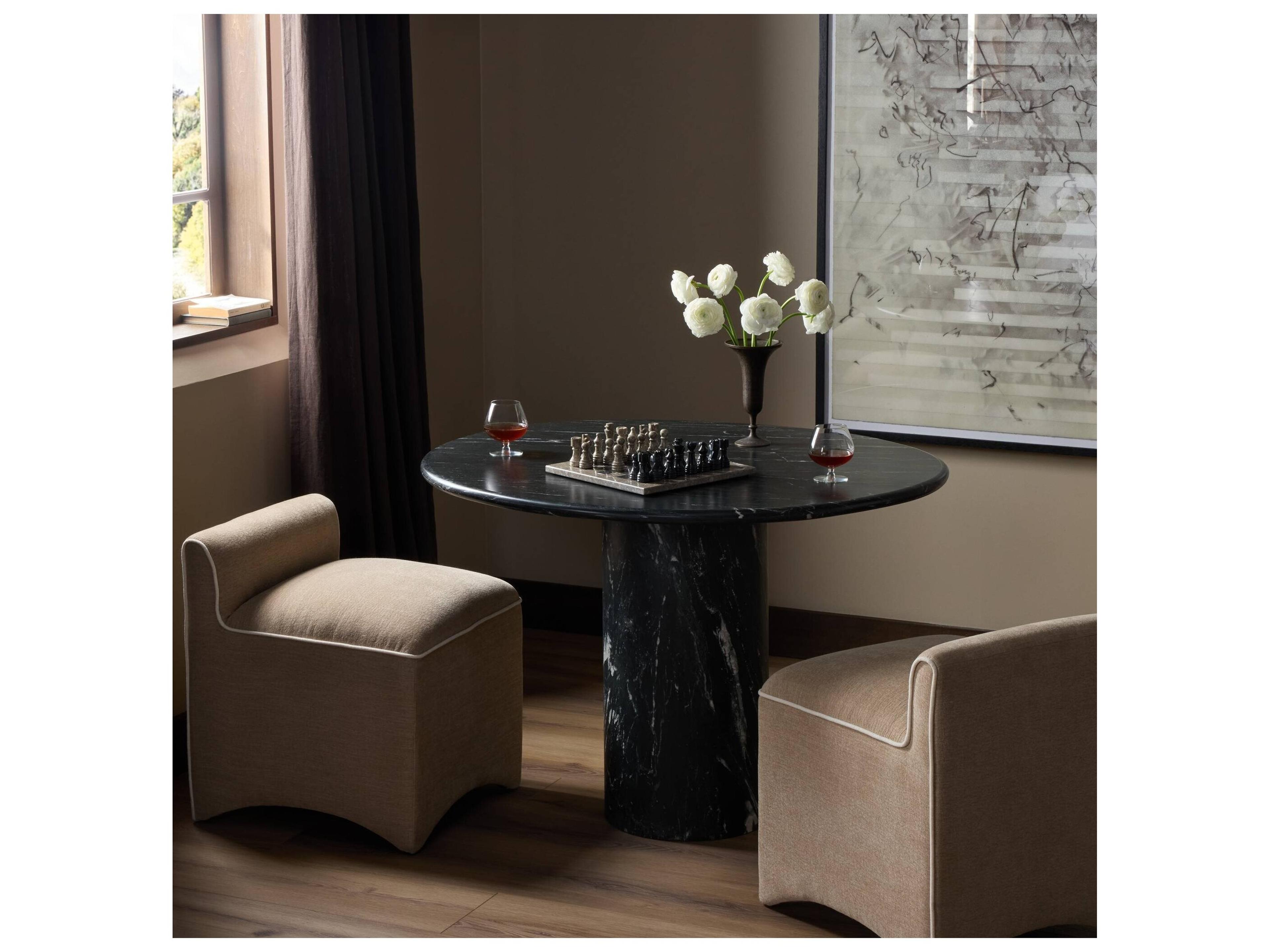 Four Hands Rockwell Round Marble Dining Table