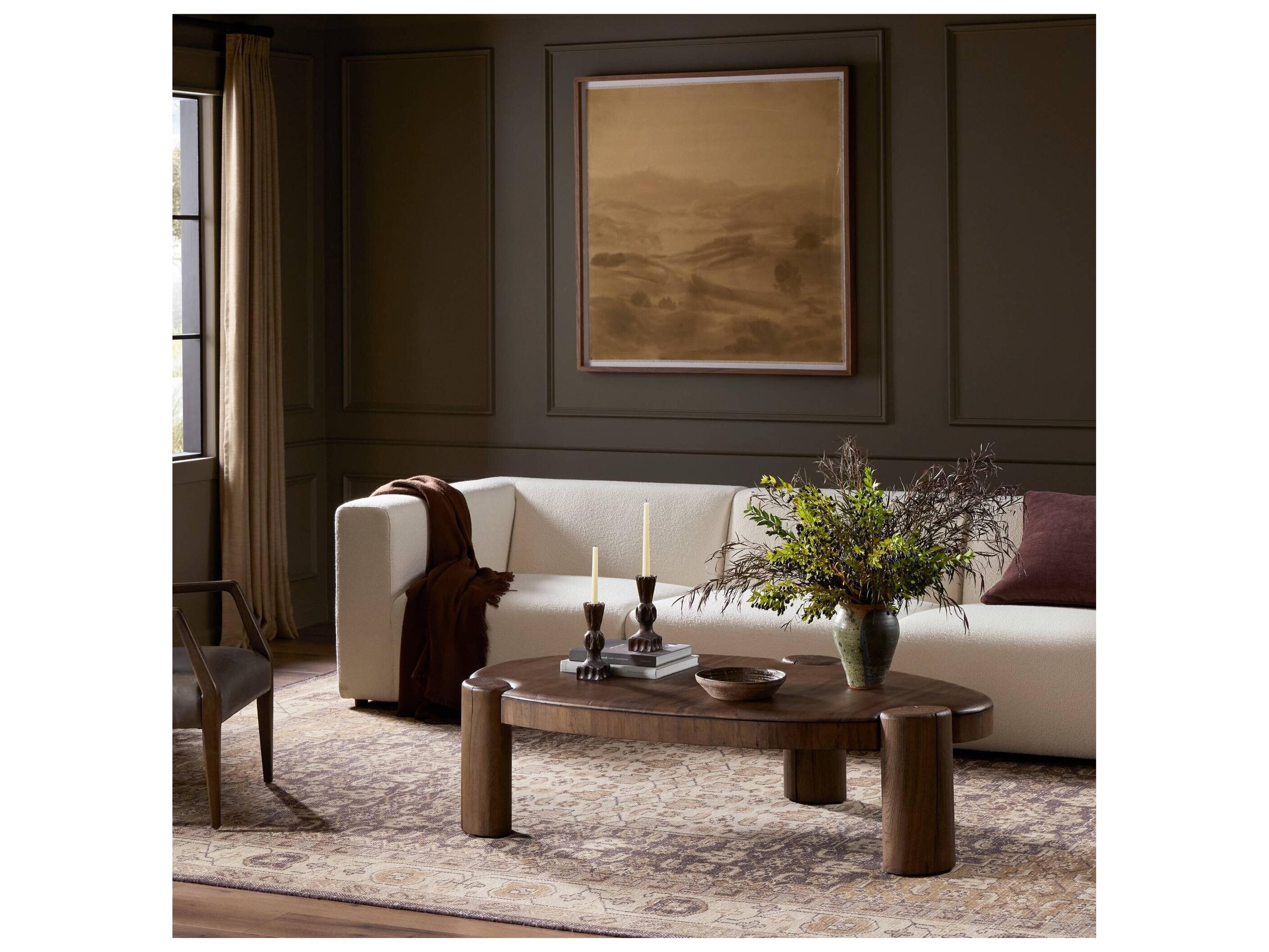 Four Hands Wesson Oval Wood Coffee Table