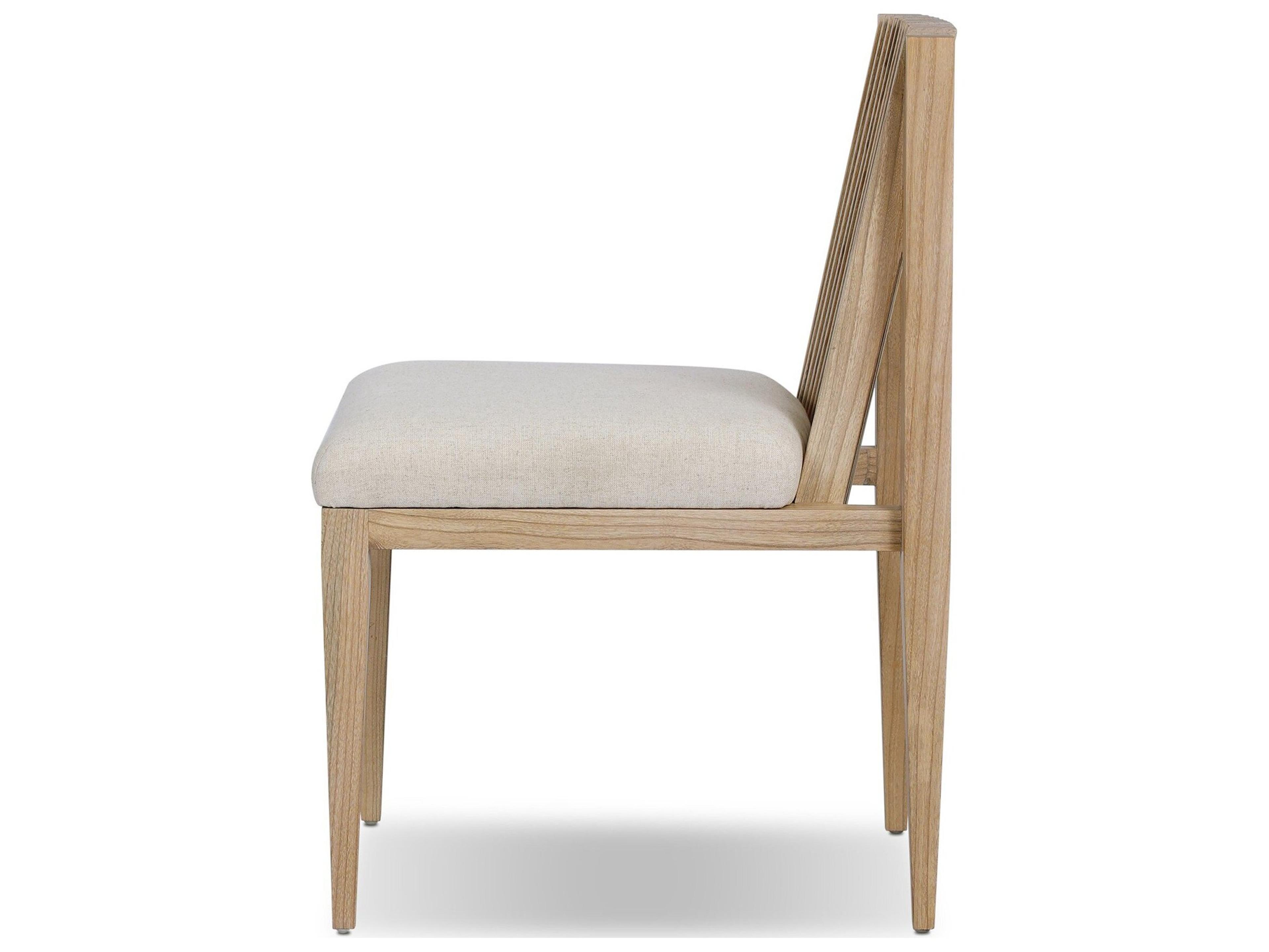 Four Hands Madura Sungkai Wood Natural Upholstered Armless Dining Chair