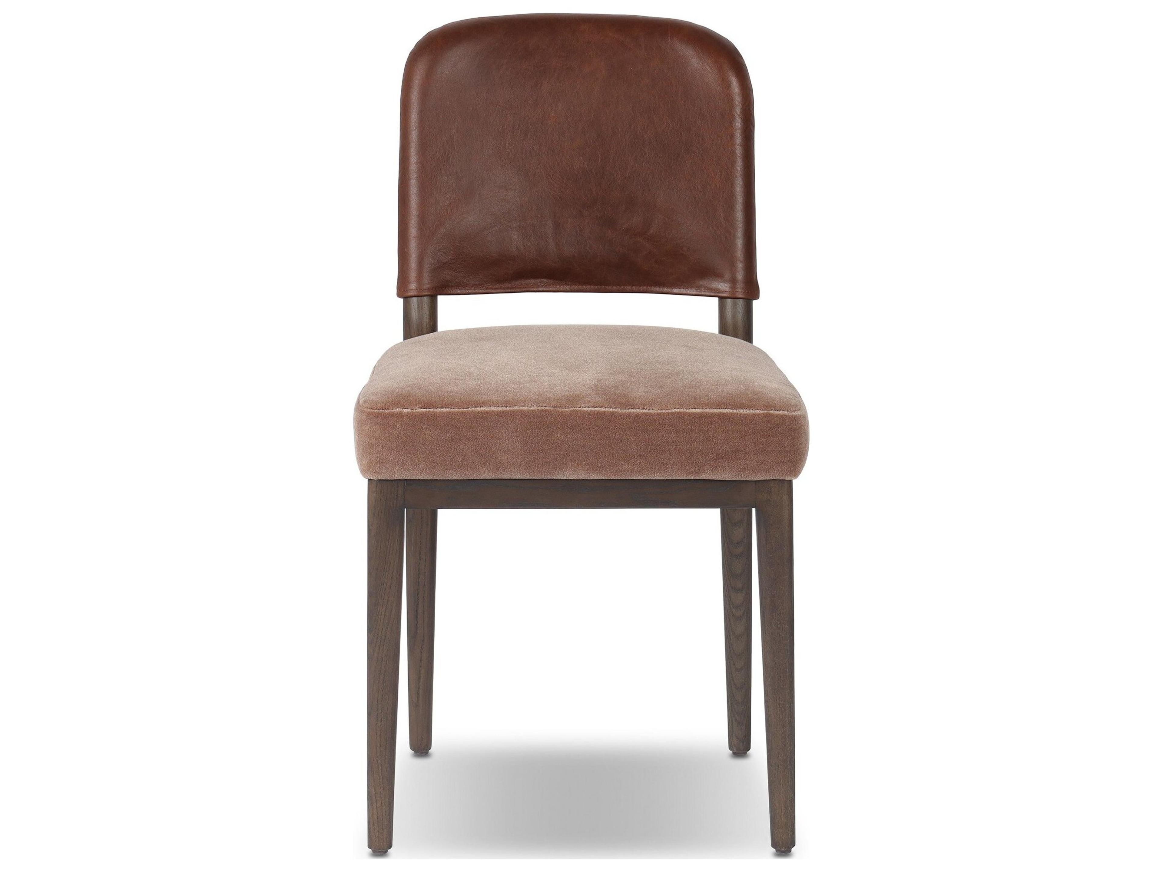 Four Hands Houghton Monte Mushroom Leather Armless Dining Chair