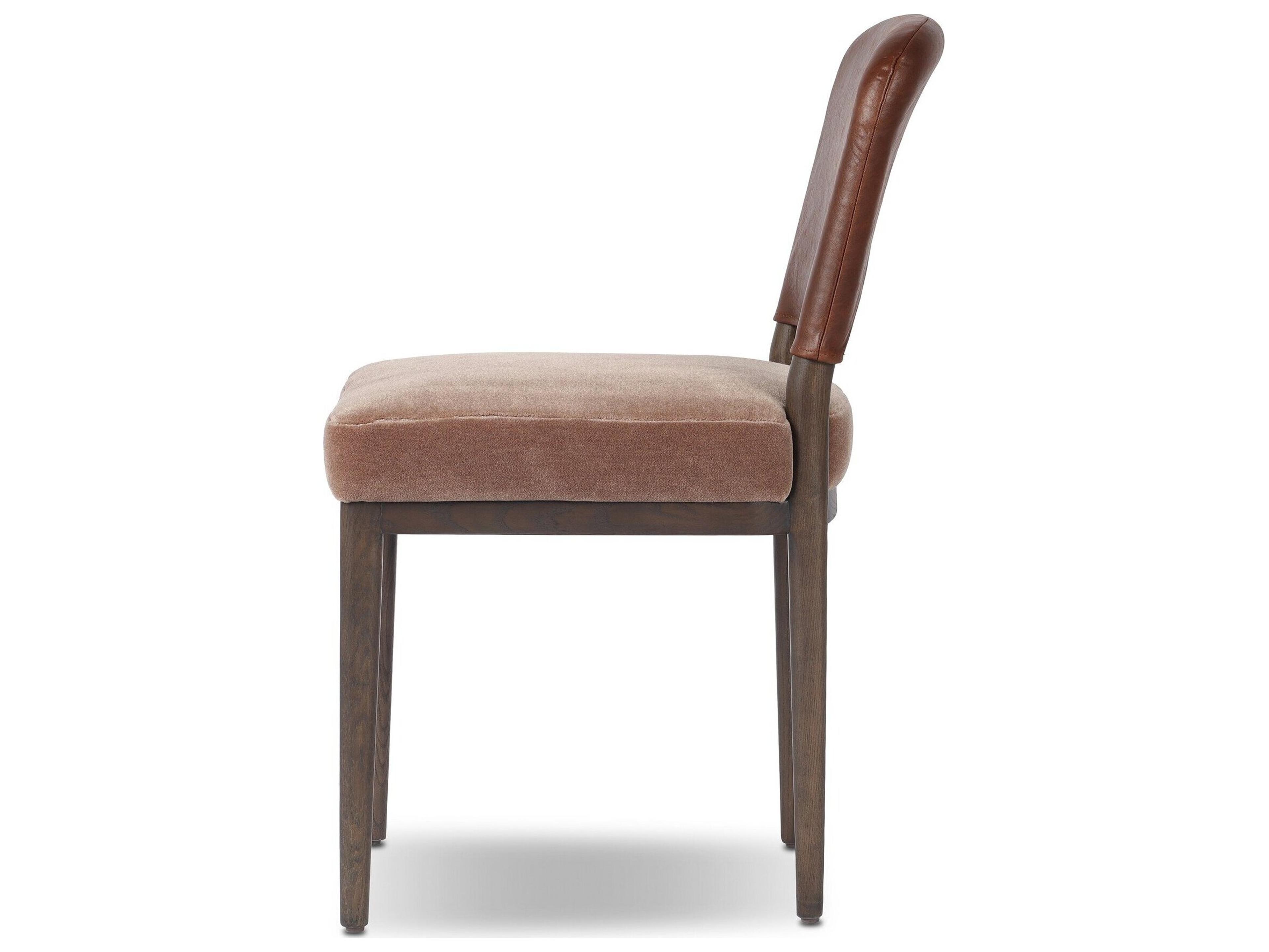Four Hands Houghton Monte Mushroom Leather Armless Dining Chair
