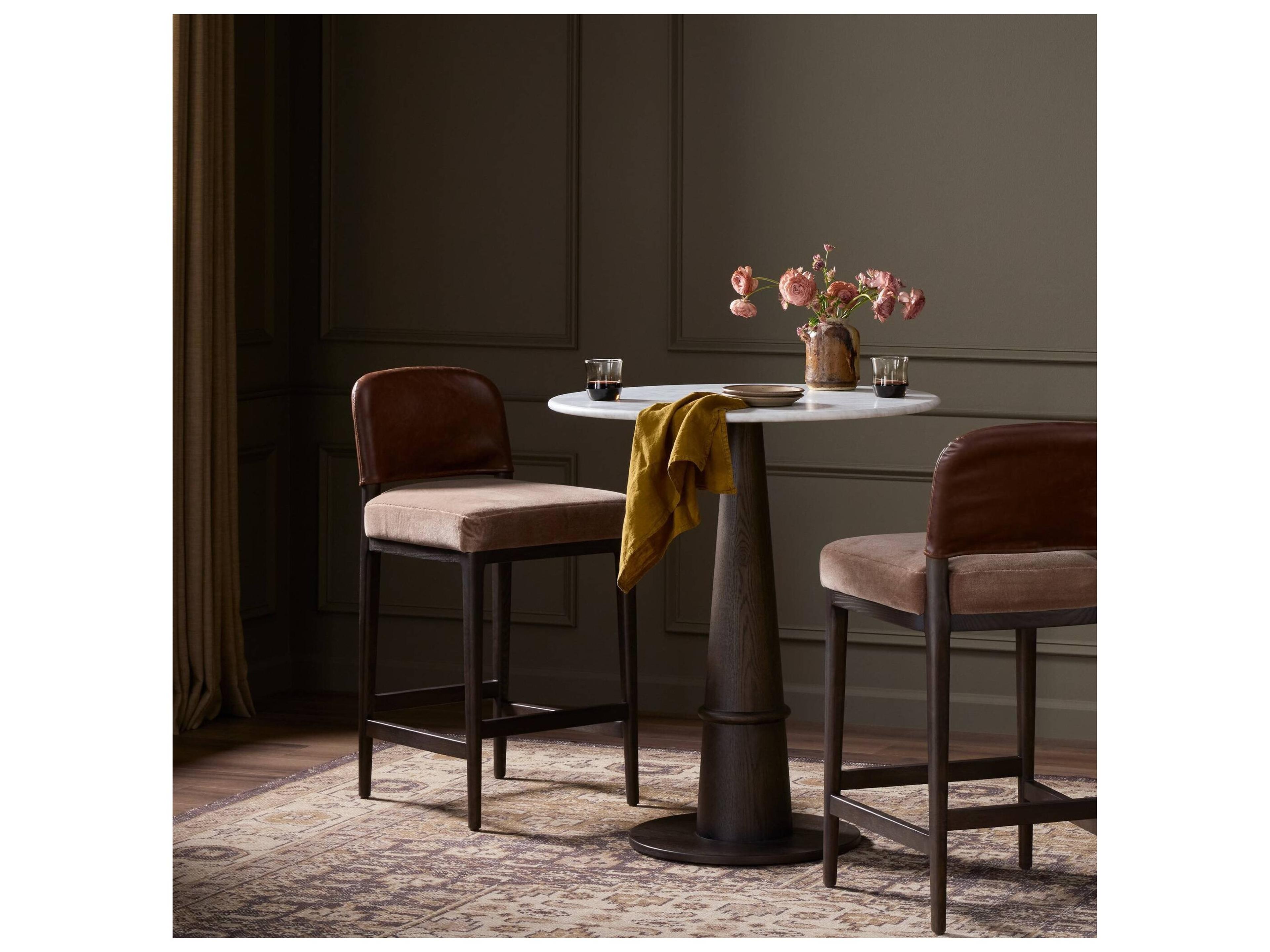 Four Hands Houghton Upholstered Ash Wood Counter Stool