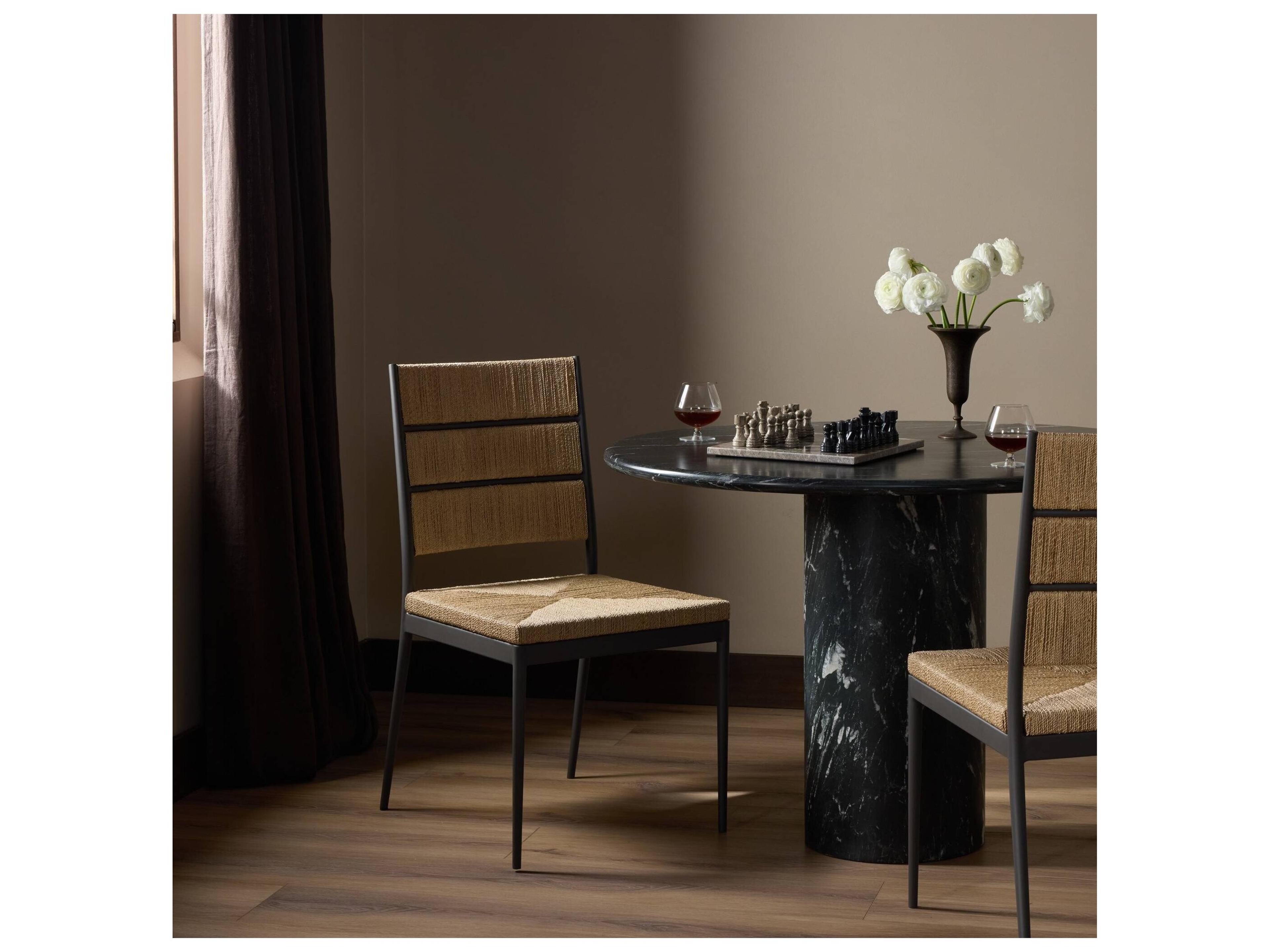Four Hands Madura Dark Gunmetal Armless Dining Chair