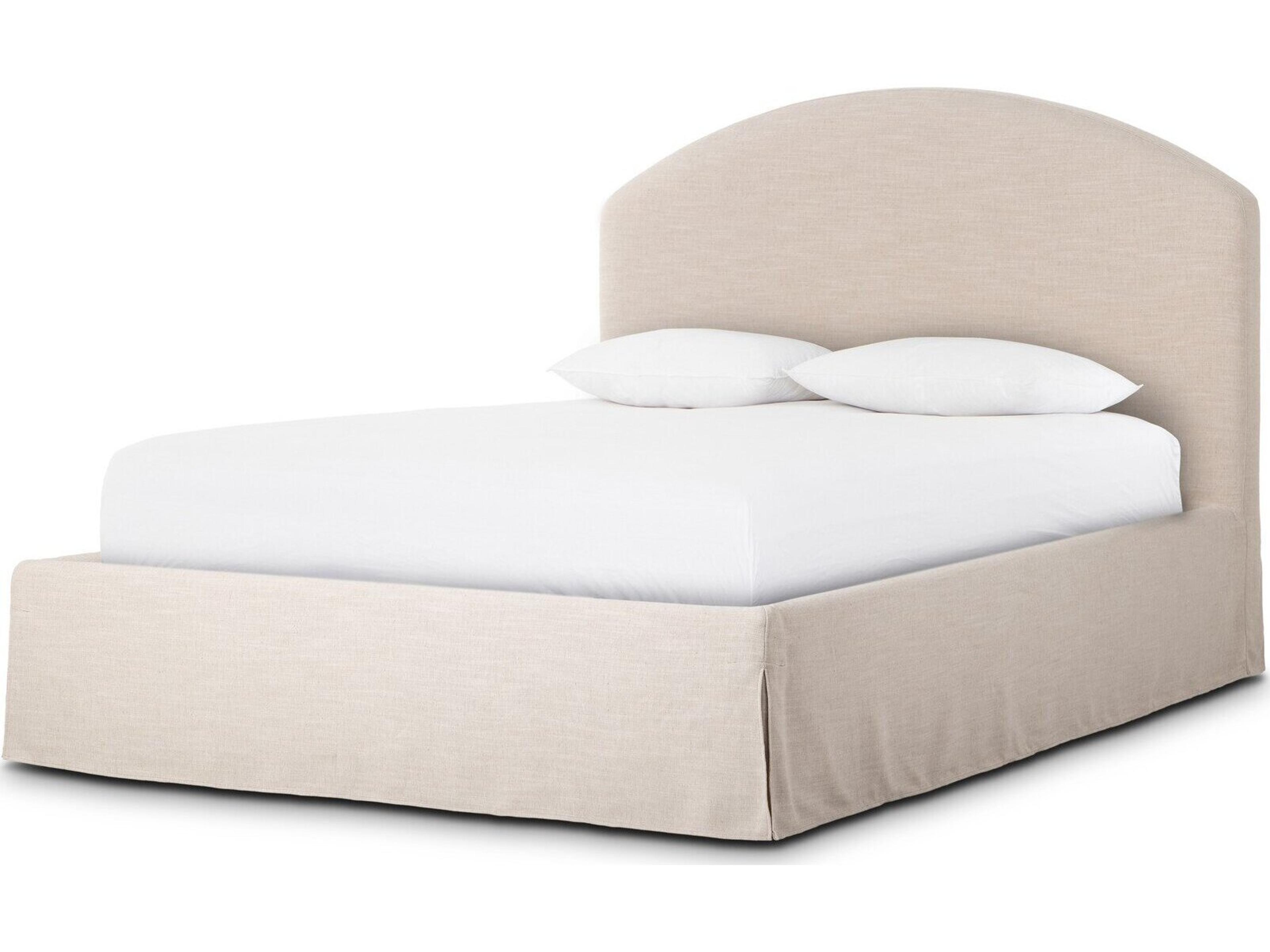 Kensington Beige Parrawood Upholstered Queen Platform Bed