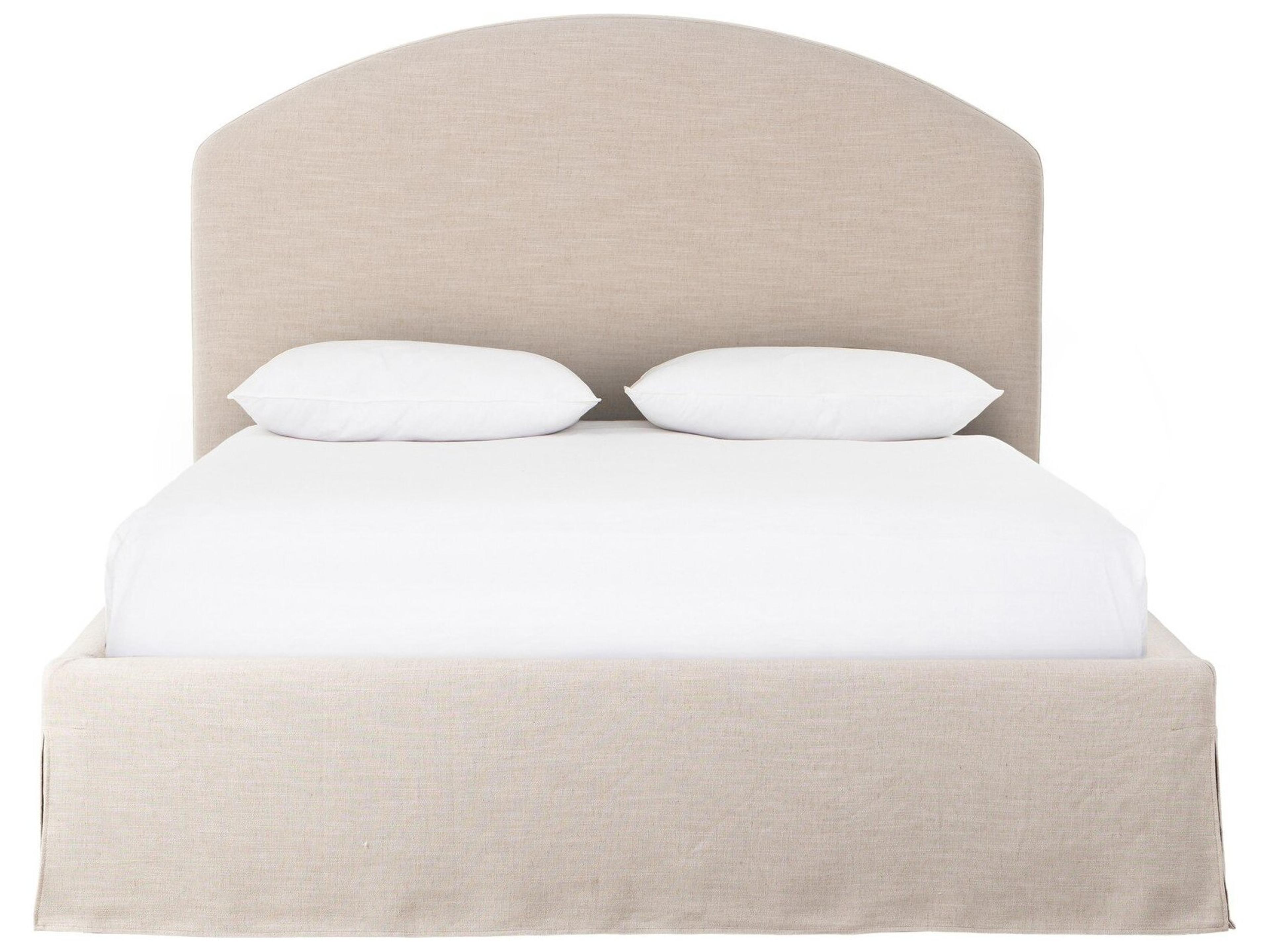 Four Hands Kensington Beige Parrawood Upholstered Queen Platform Bed