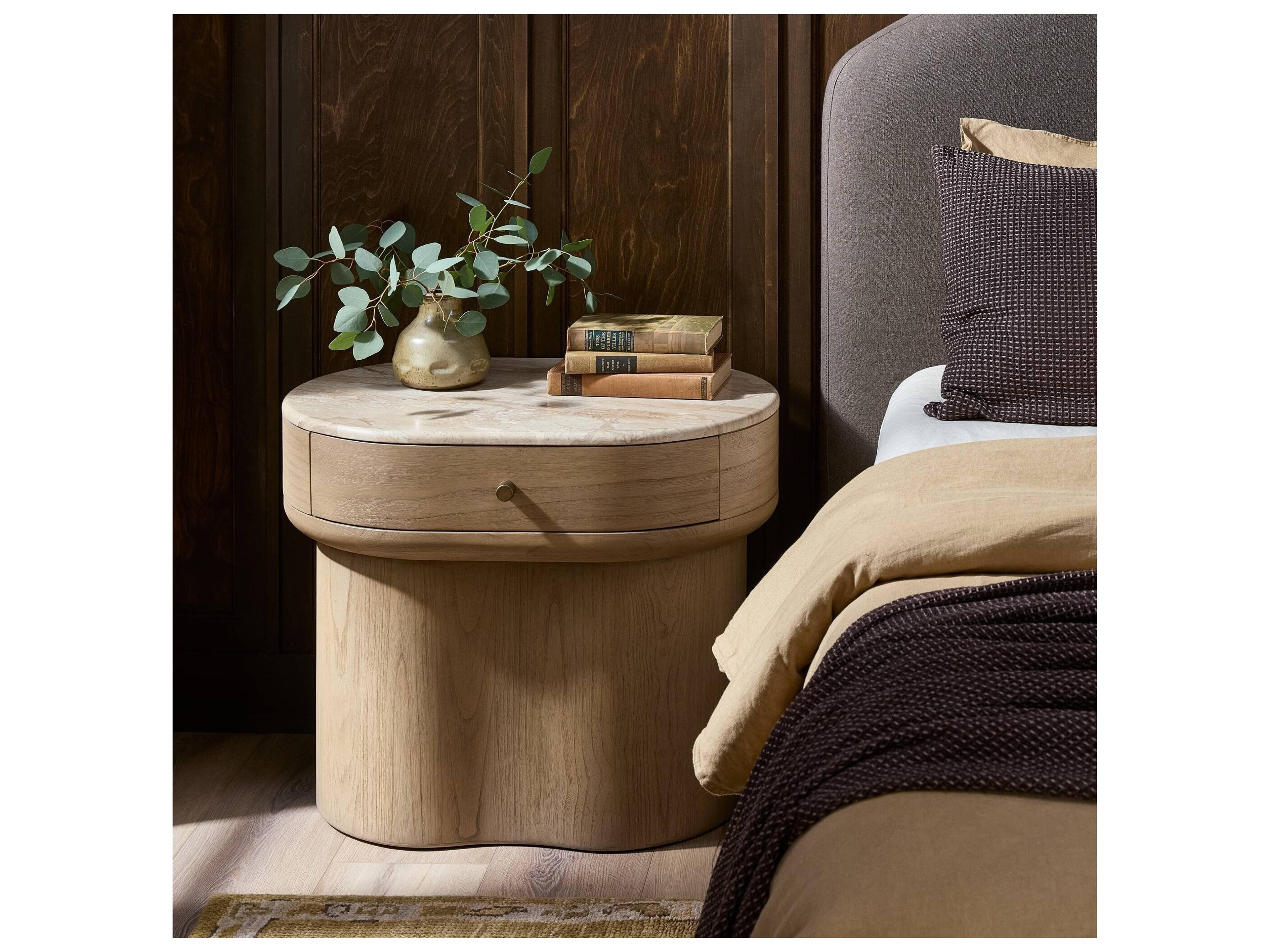 Four Hands Prescott 1-Drawer Natural Sungkai Wood Nightstand