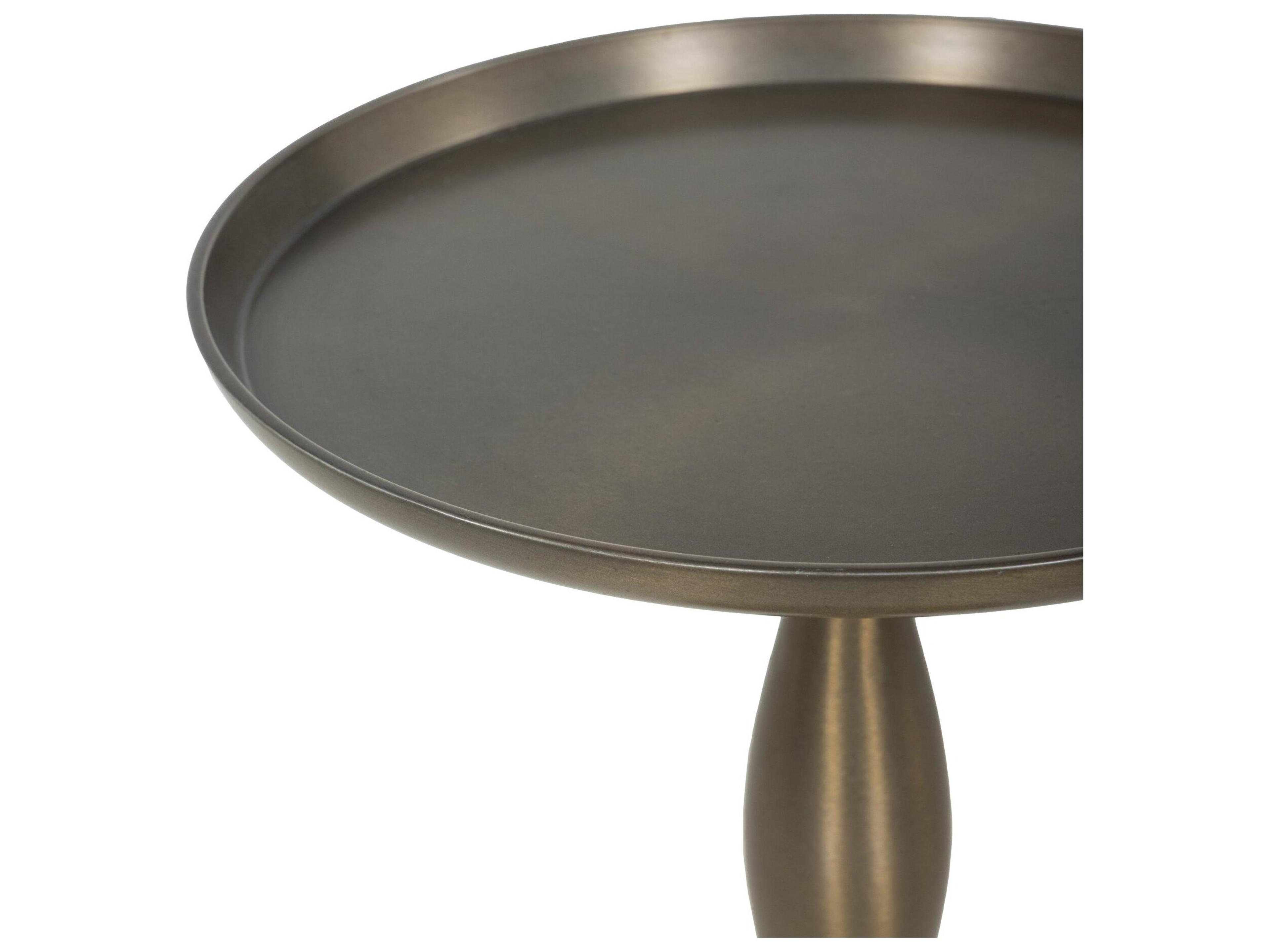 Four Hands Marlow Dark Aluminum Round Metal End Table