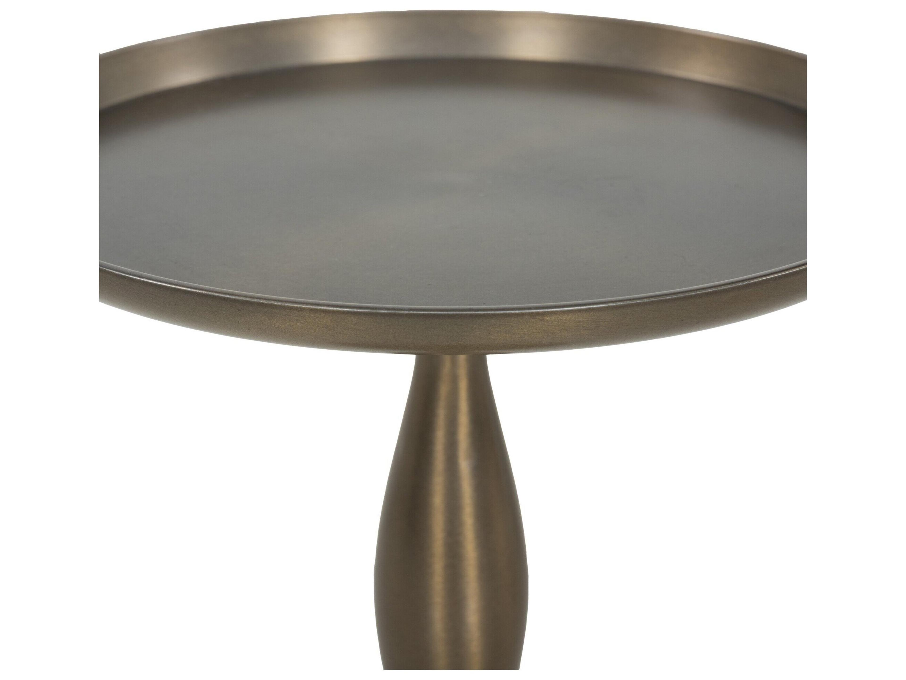 Four Hands Marlow Dark Aluminum Round Metal End Table