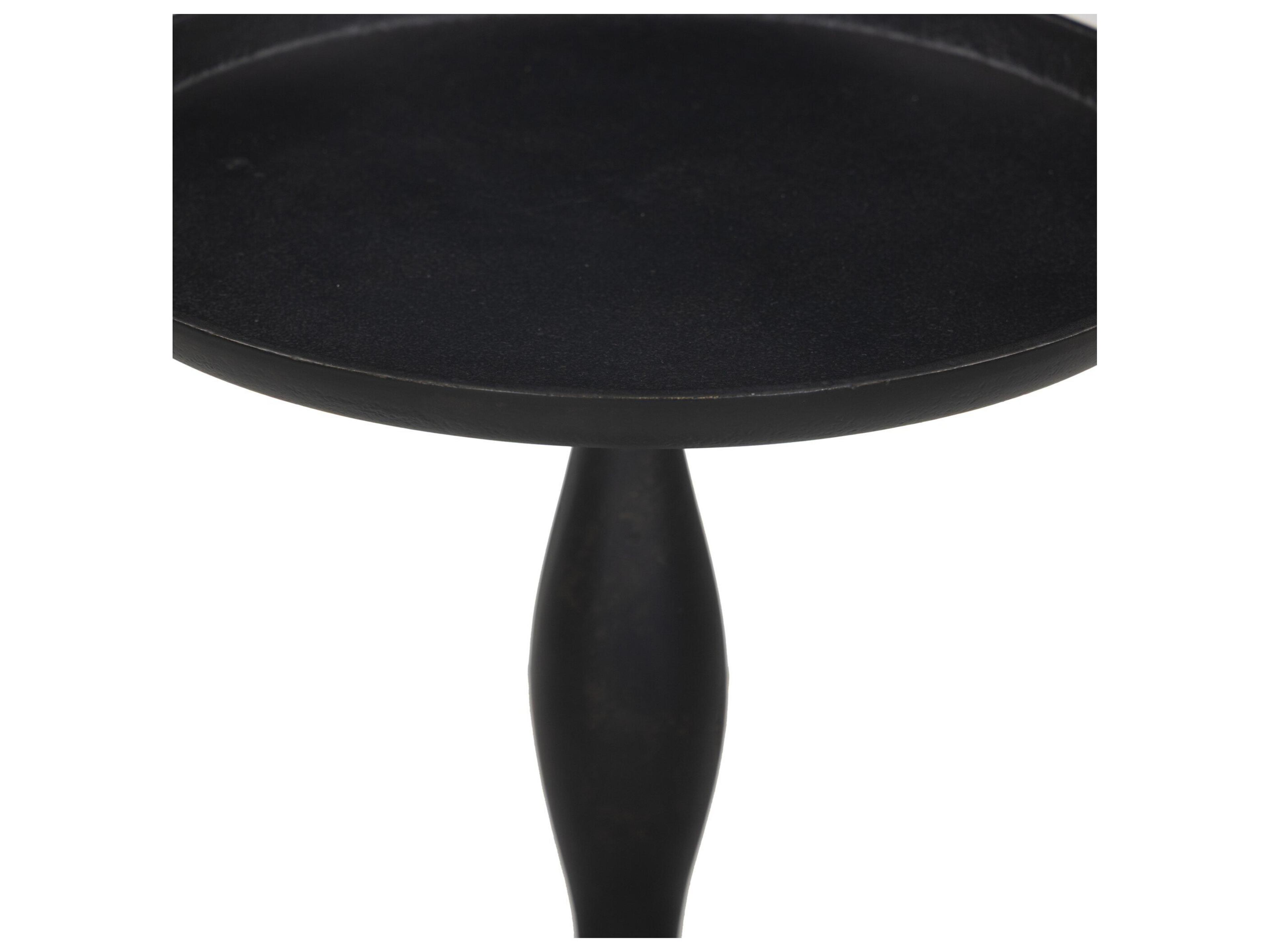 Four Hands Marlow Round Black Antique Metal End Table