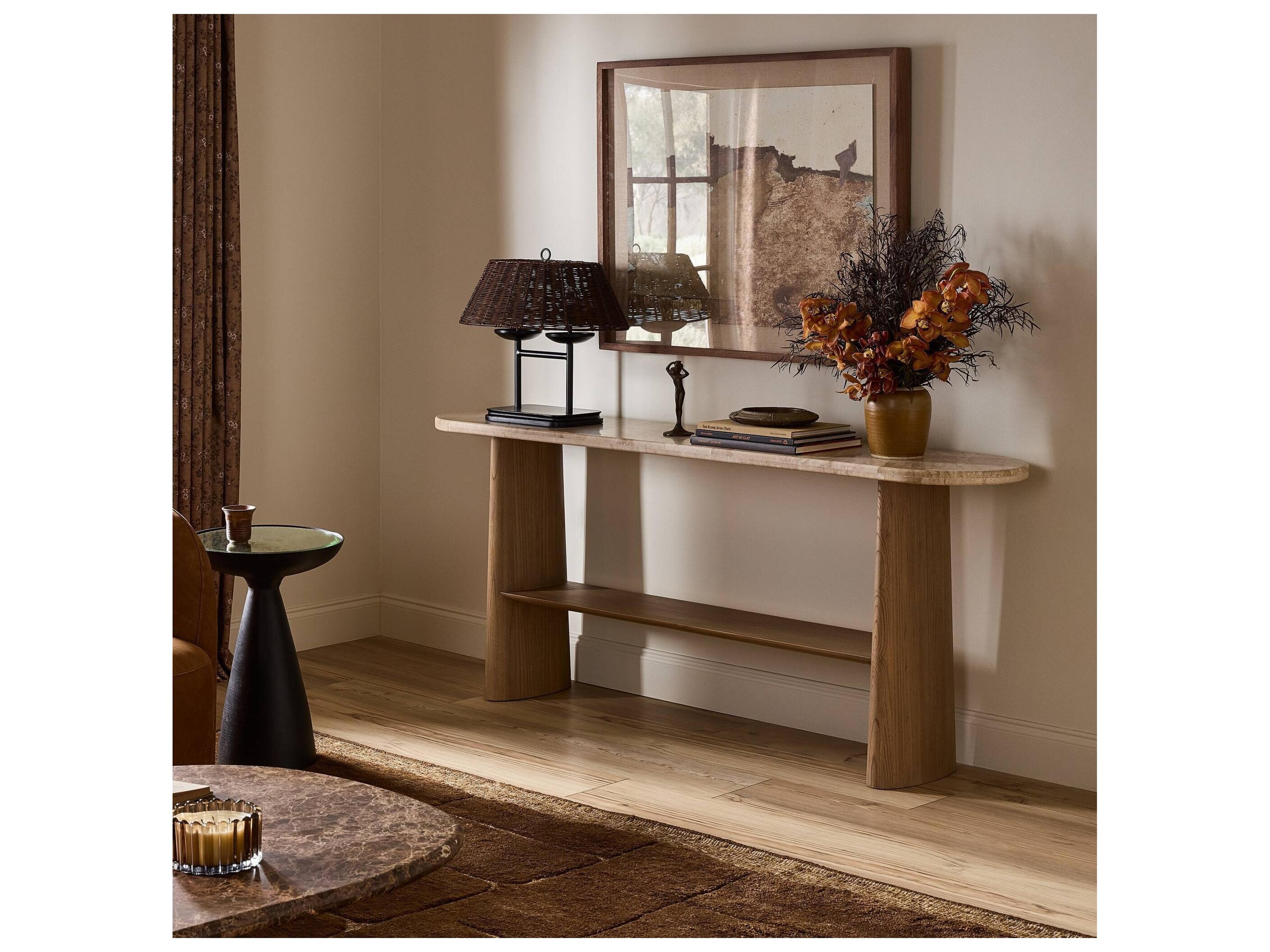 Four Hands Callahan Oval Marble Console Table