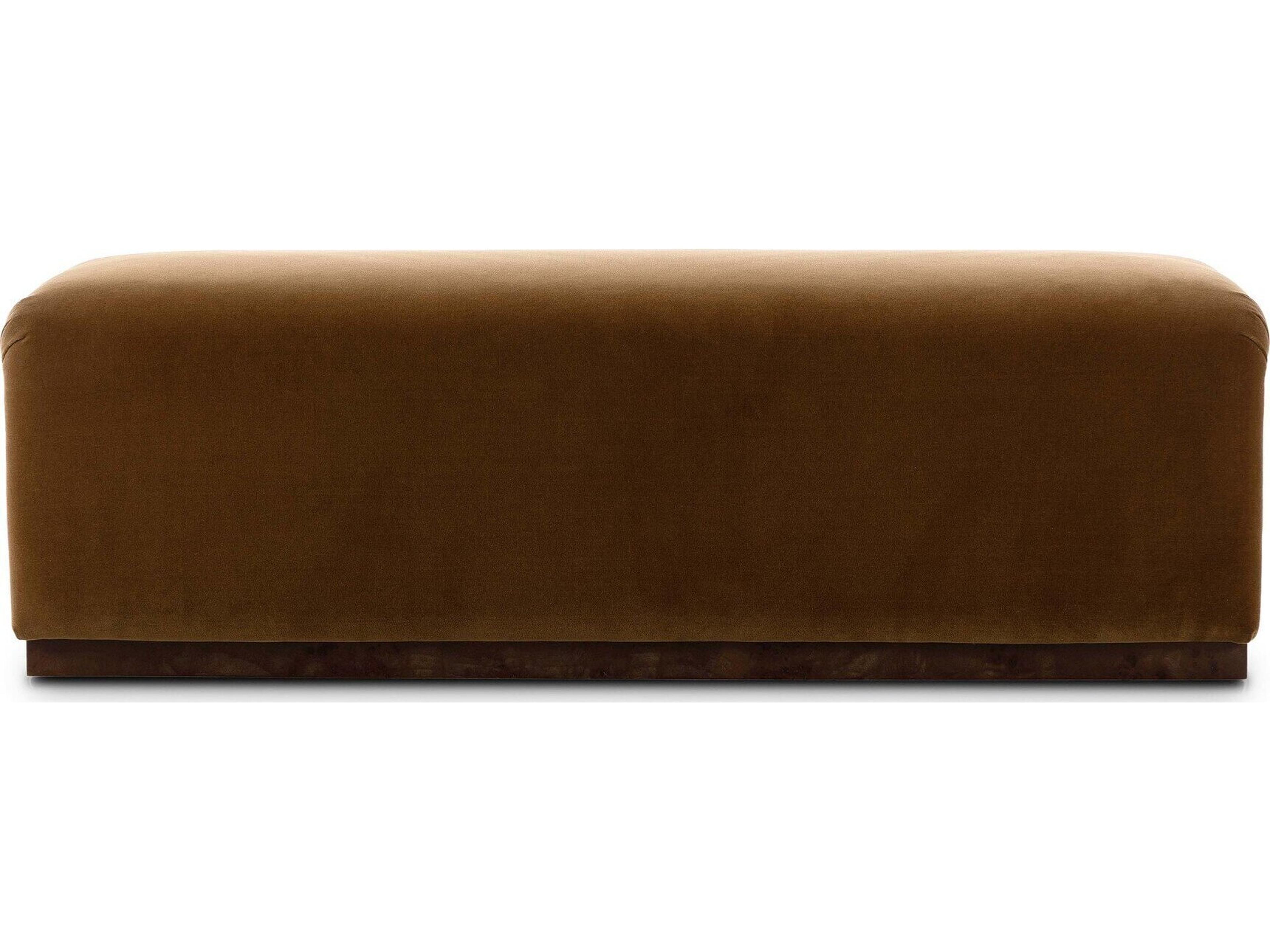 Four Hands Grayson Poplar Wood Brown Upholstered Armless Dining Chair