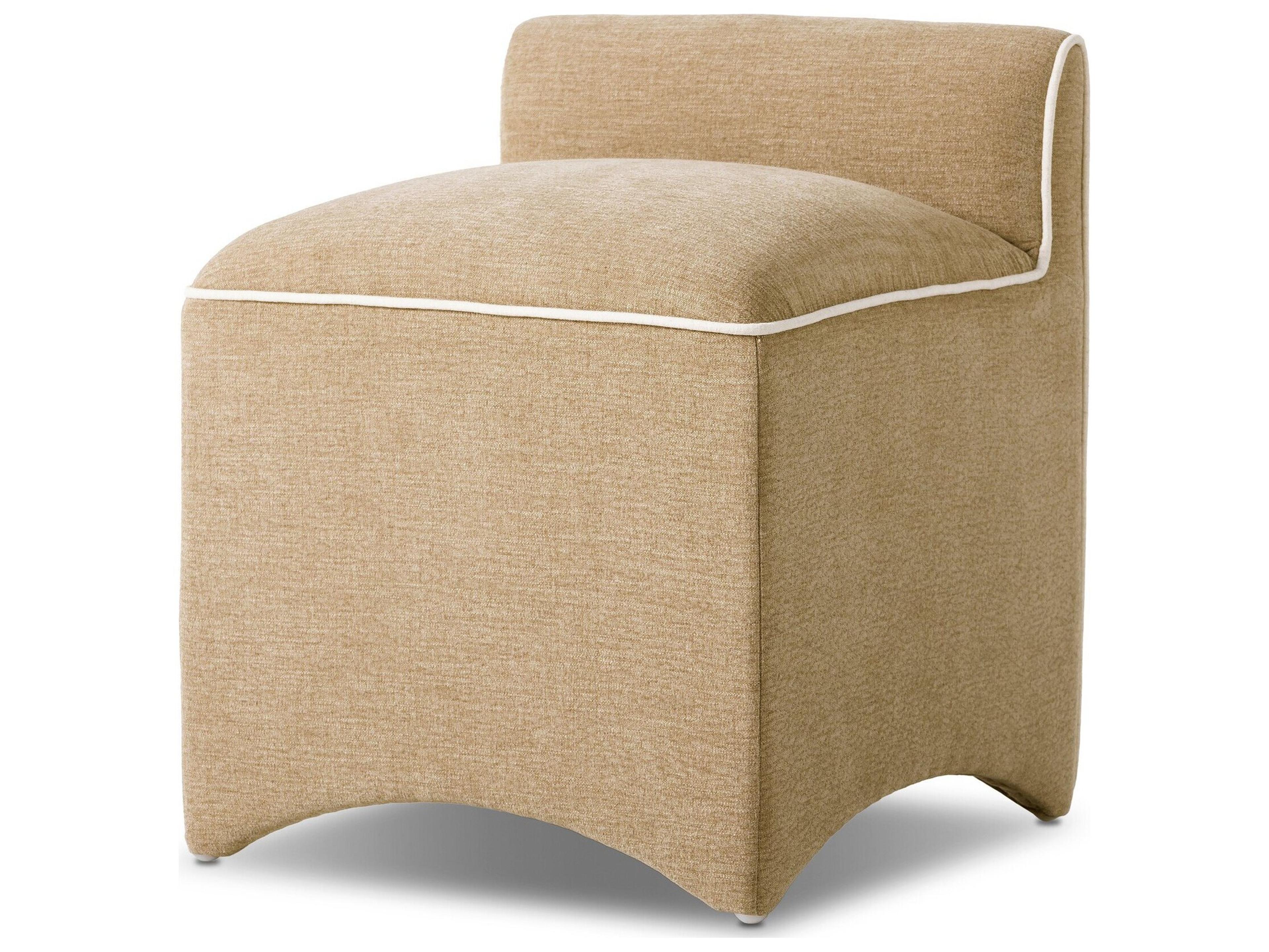 Kensington Laughlin Natural Tan Upholstered Accent Stool