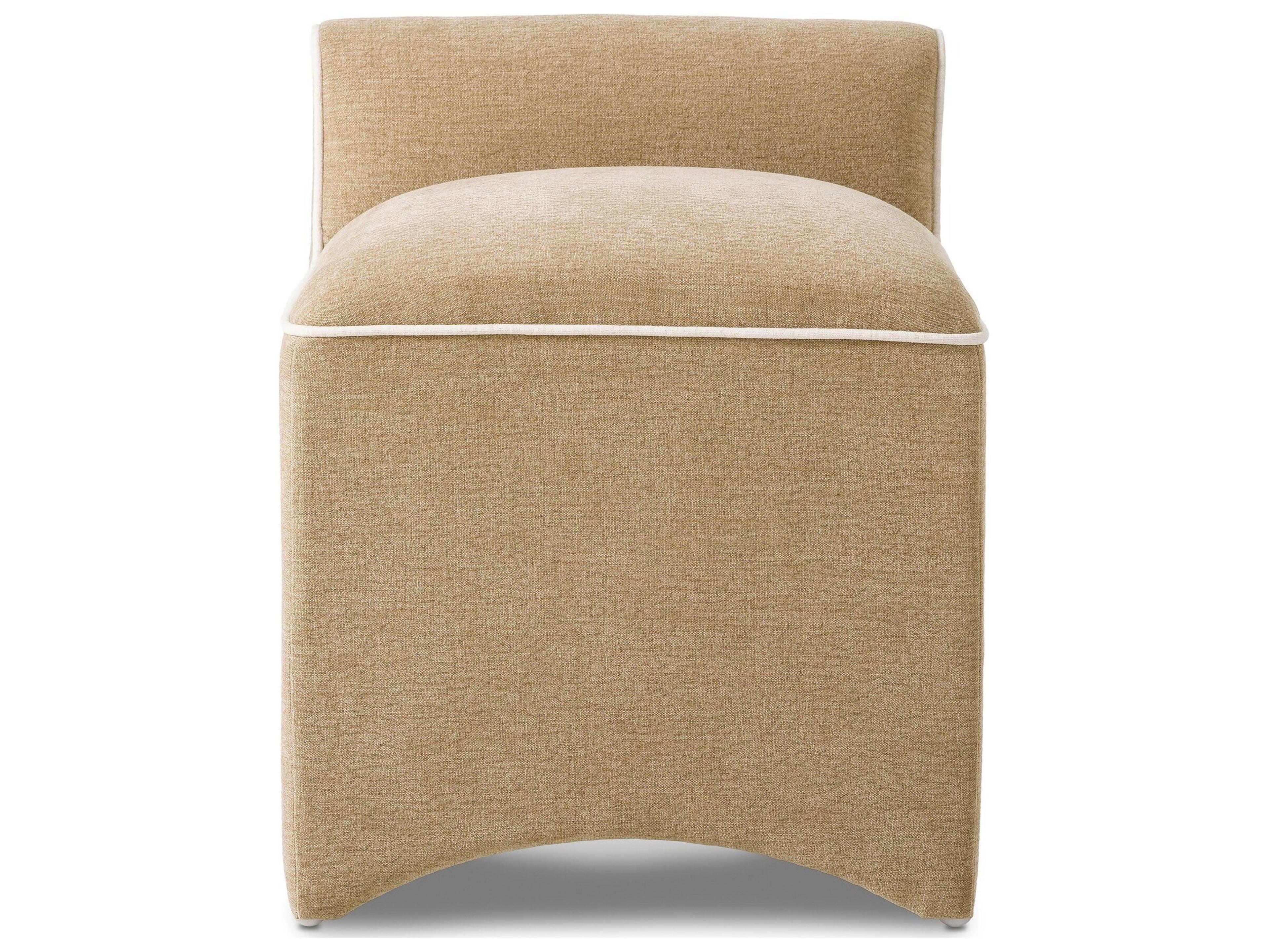 Four Hands Kensington Laughlin Natural Tan Upholstered Accent Stool