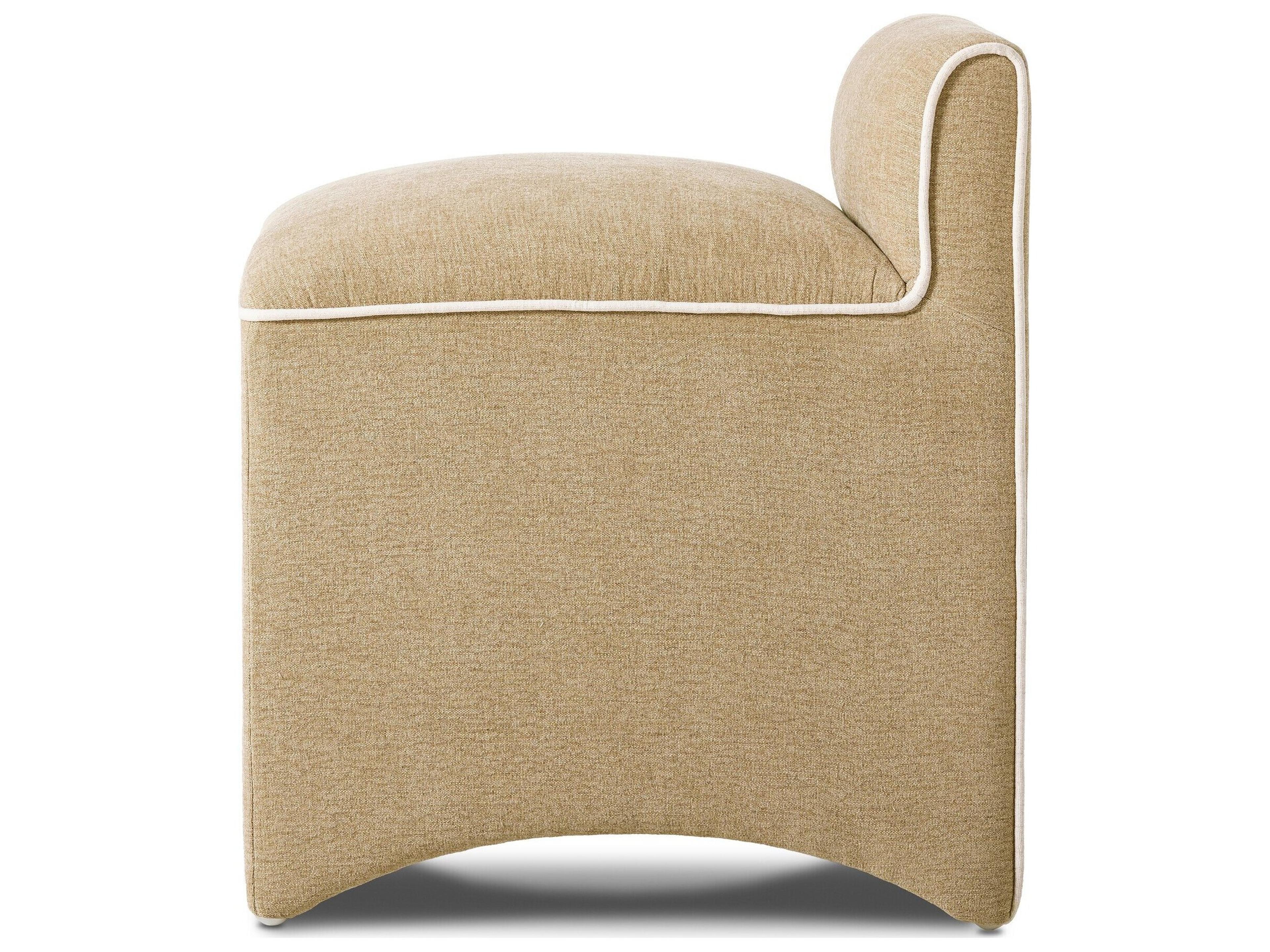 Four Hands Kensington Laughlin Natural Tan Upholstered Accent Stool