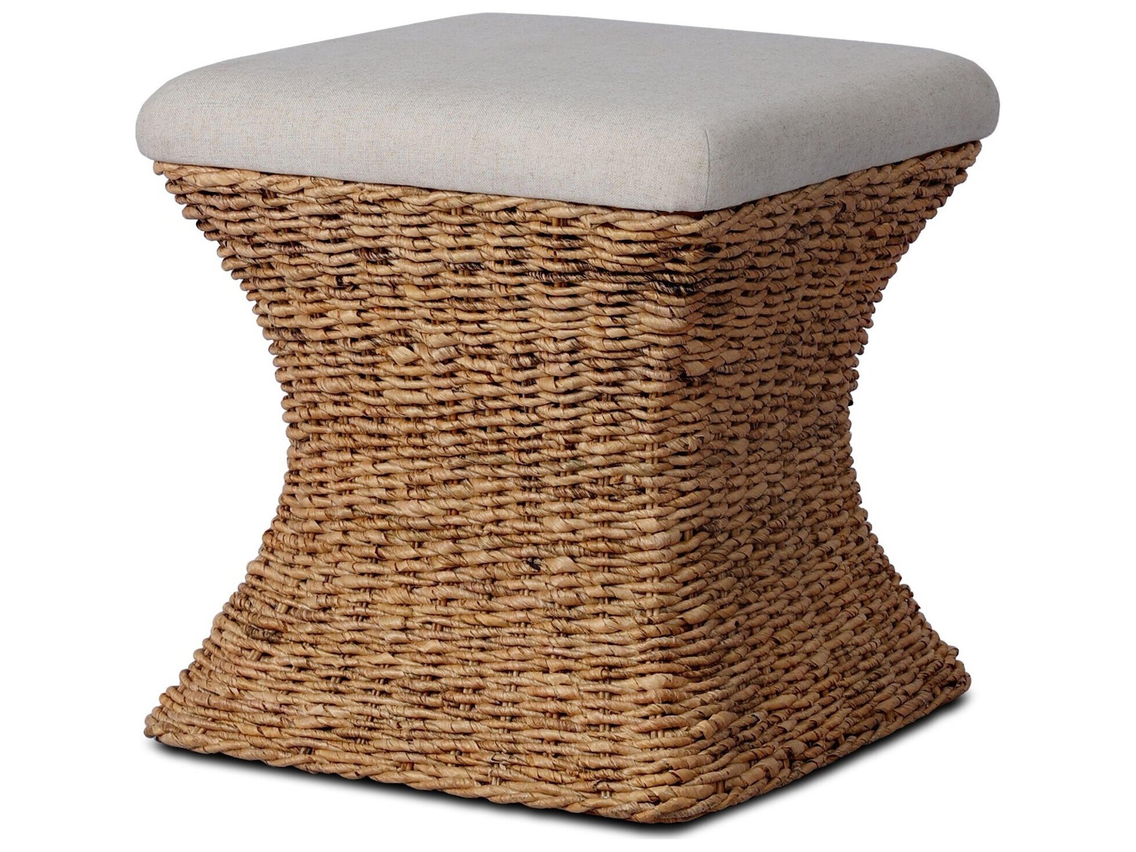 Grass Roots Lynchart Sand Tan Upholstered Accent Stool