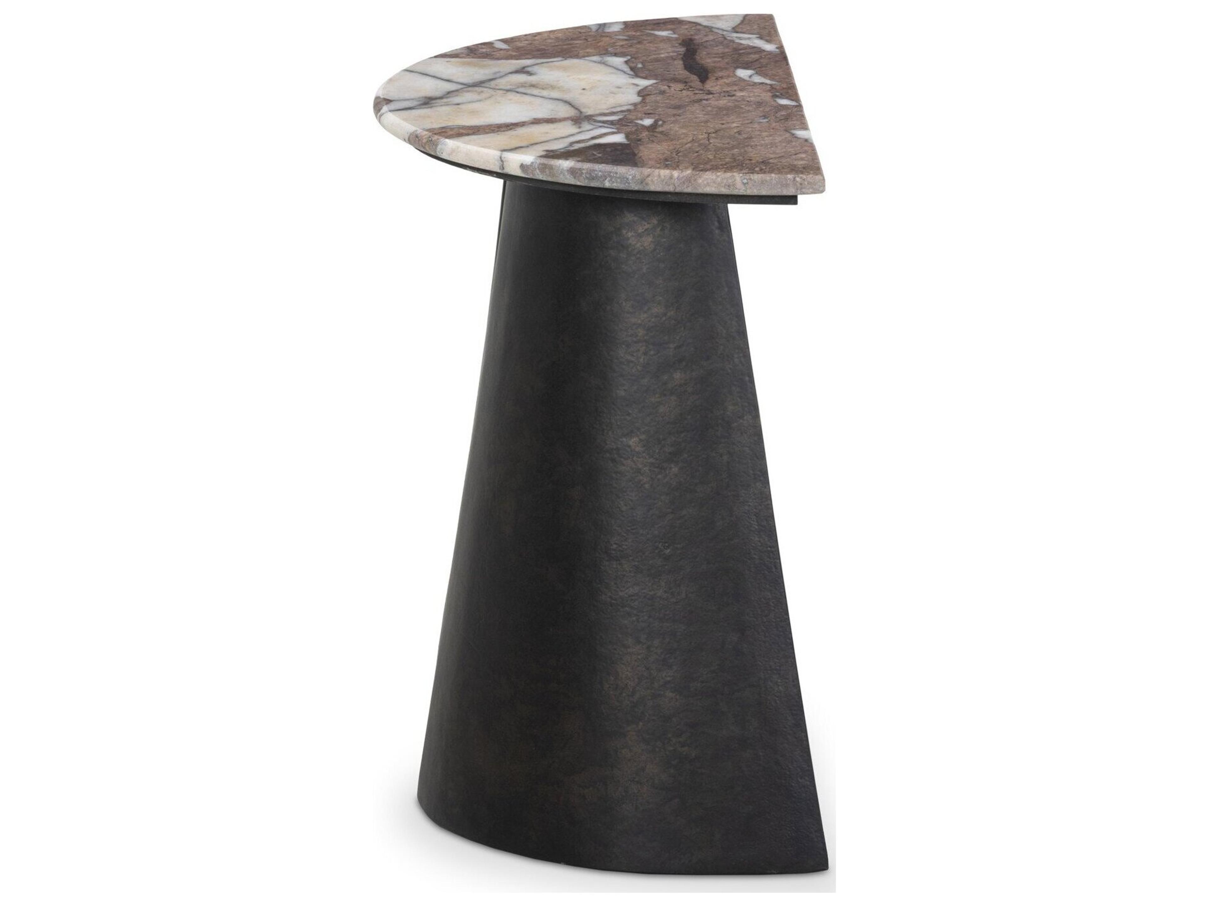 Four Hands Marlow Demilune Marble End Table