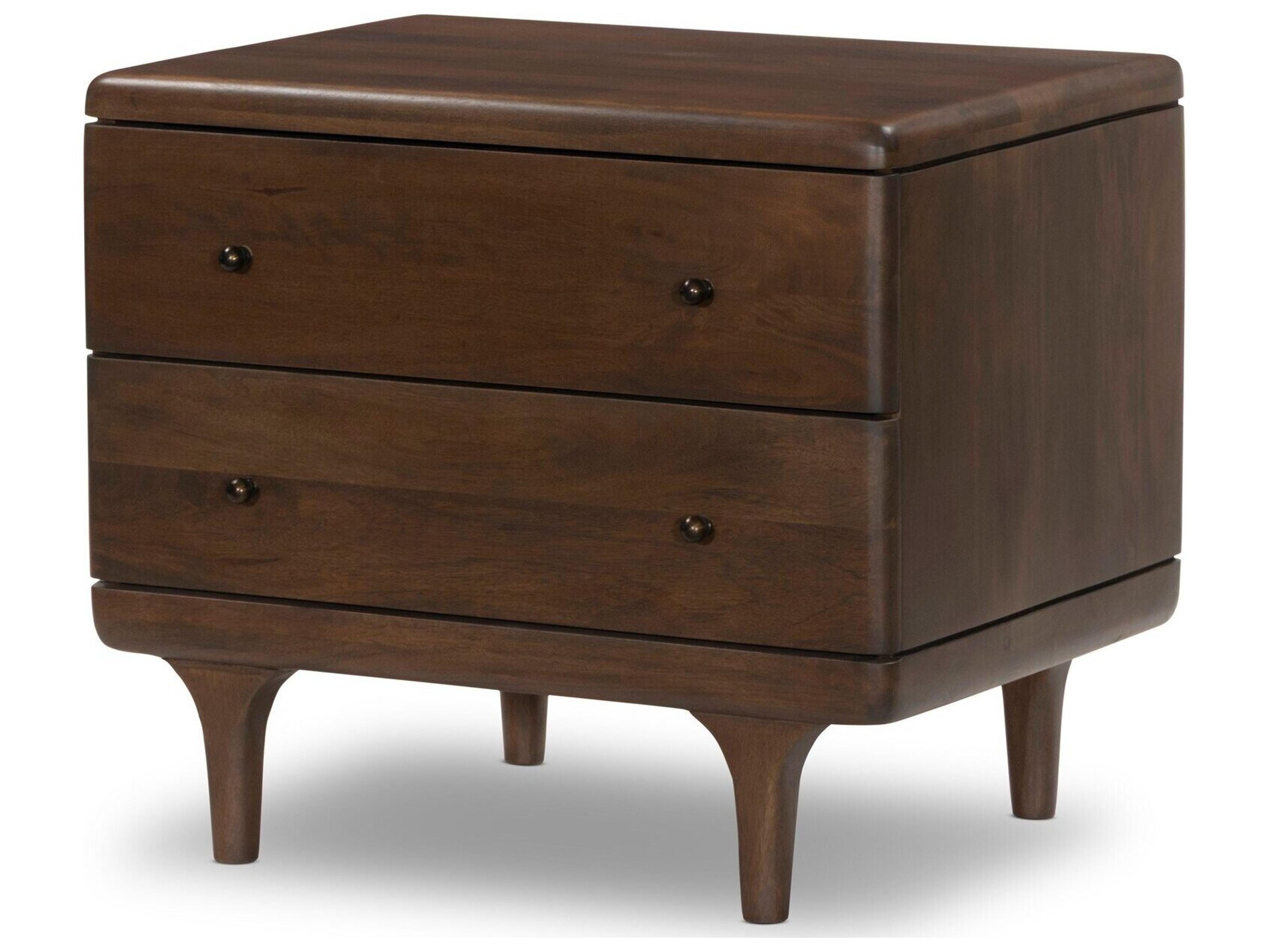Jenner 2-Drawers Mango Wood Nightstand