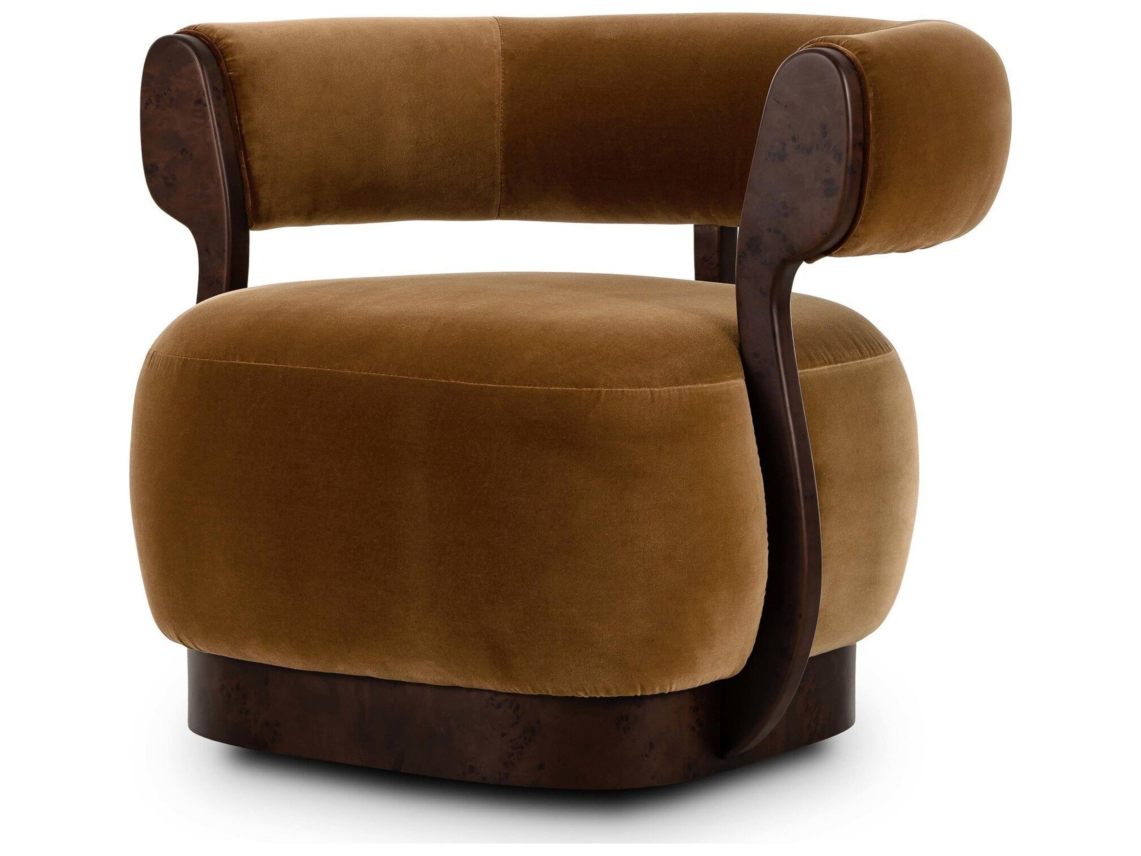Grayson Swivel Brown Velvet Accent Chair