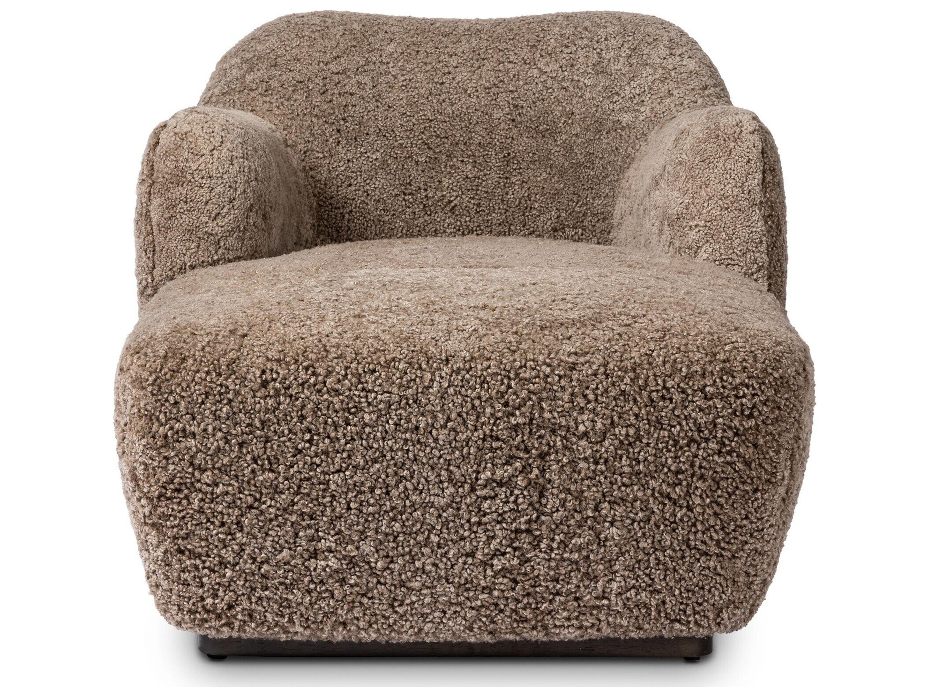 Four Hands Westgate Taupe Shearling Tan Fur Chaise