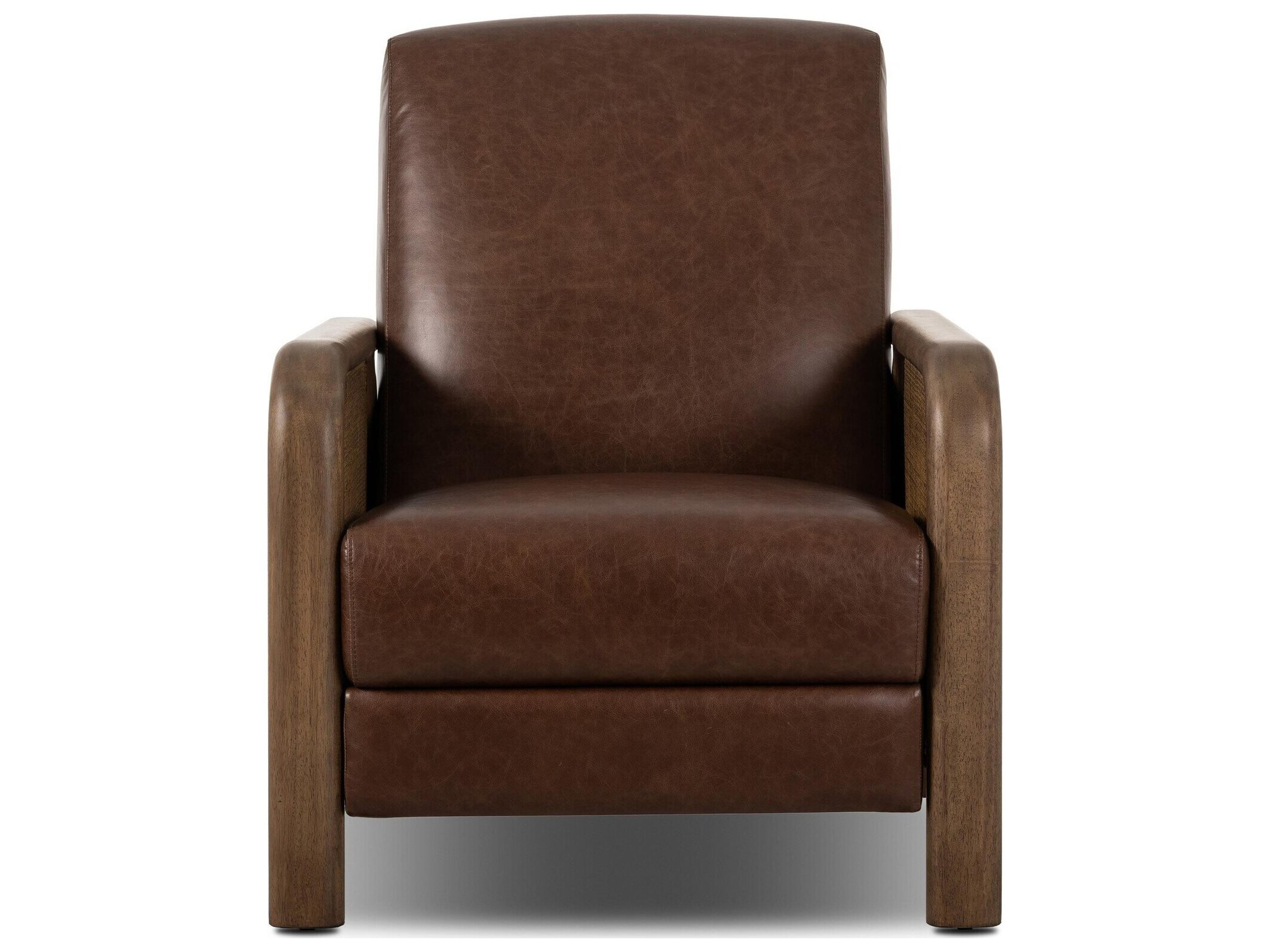 Four Hands Kensington Havana Brown Leather Recliner