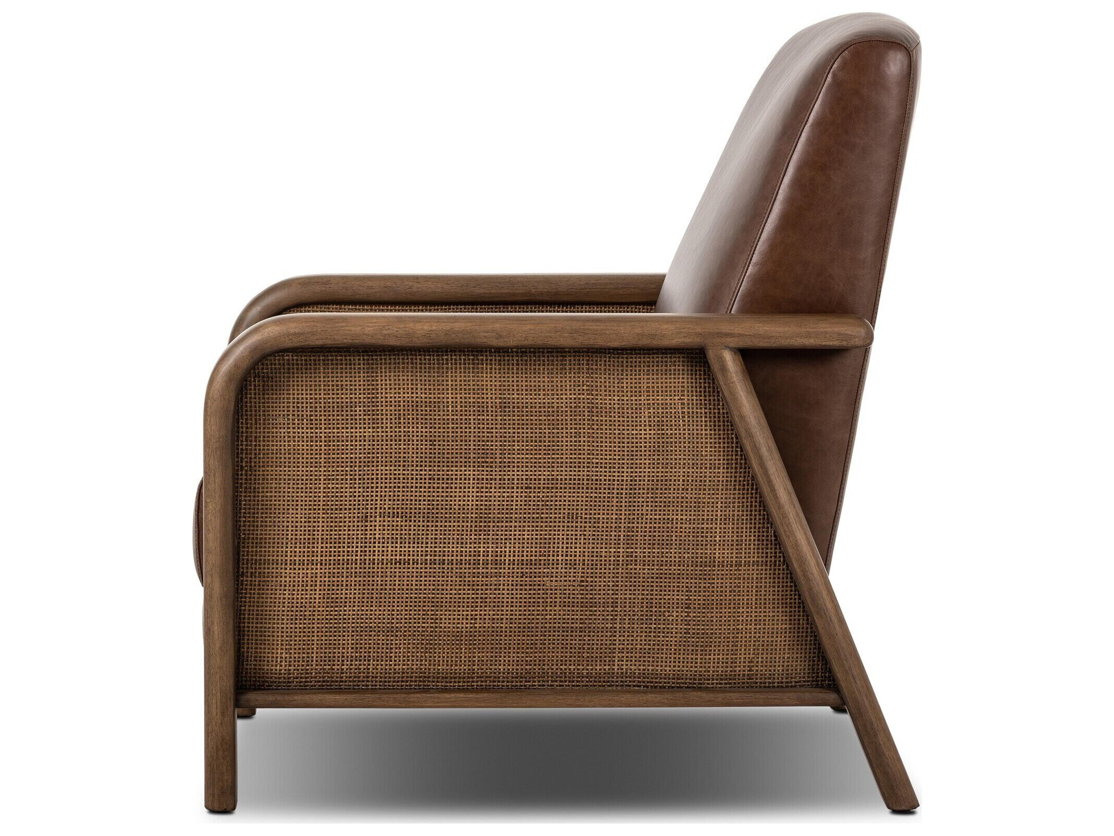 Four Hands Kensington Havana Brown Leather Recliner