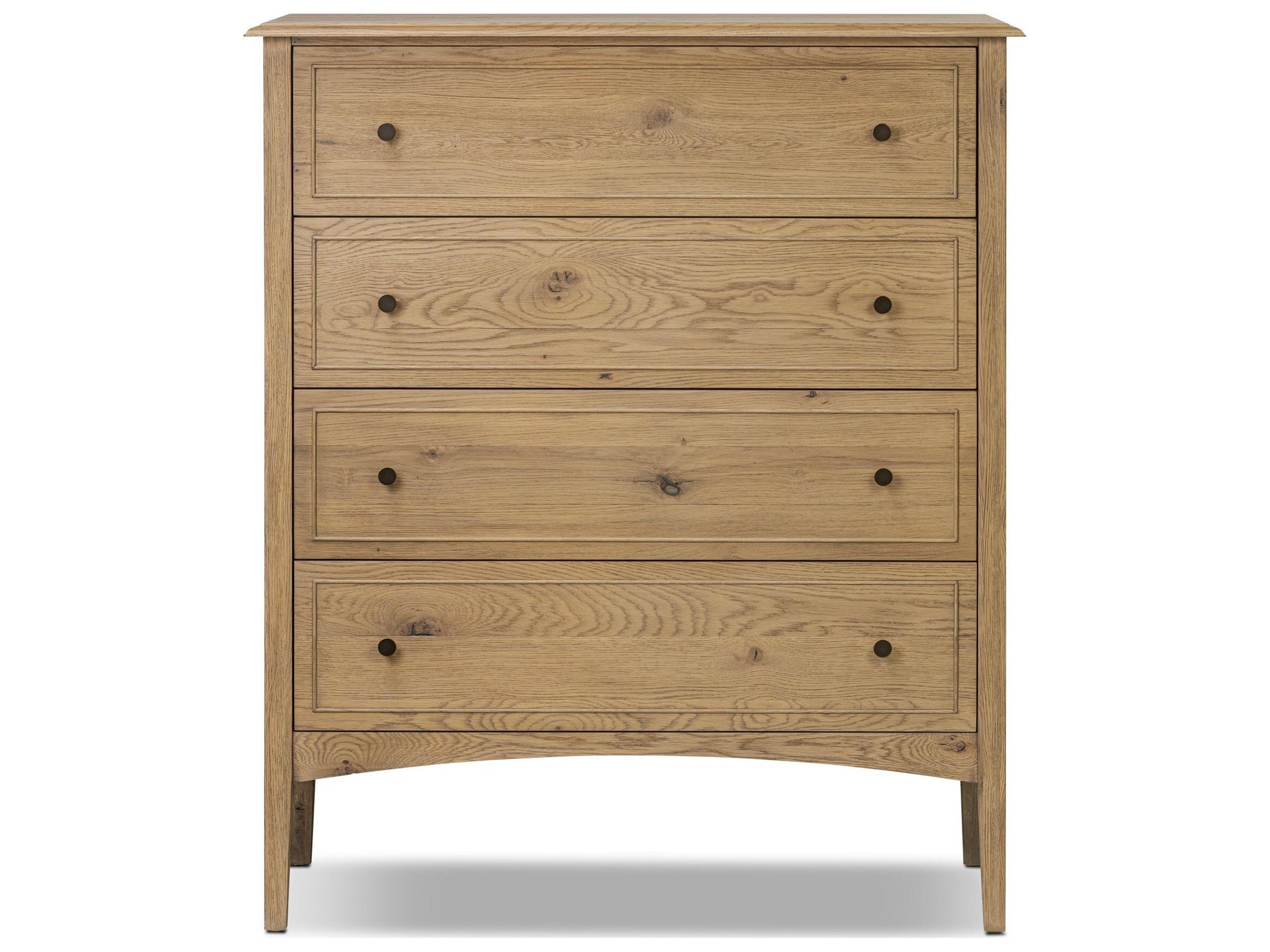 Four Hands Bolton 4-Drawers Aged Smoked Oak Resawn Dresser