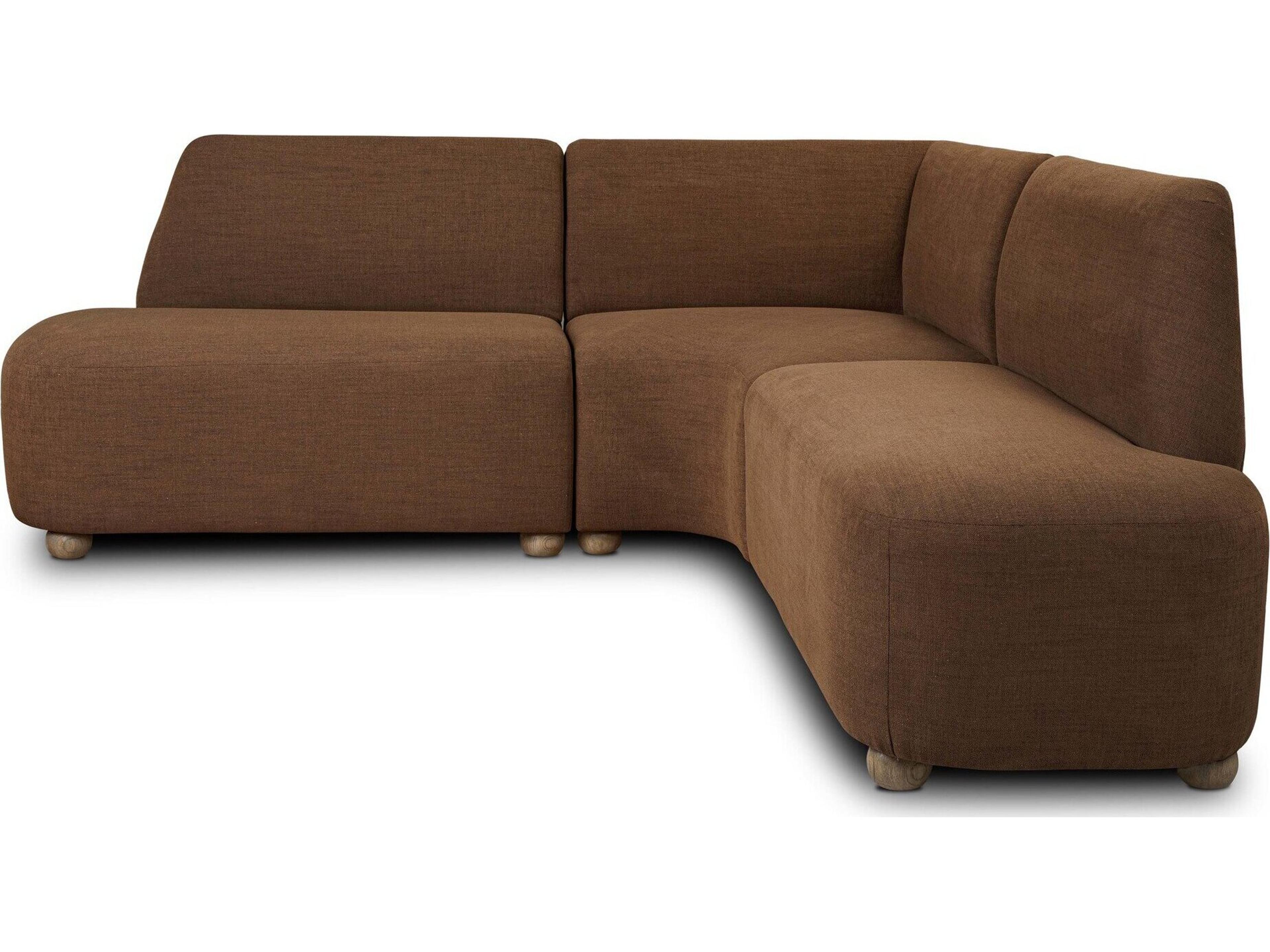 Easton Oak Wood Brown Upholstered Armless Dining Chair