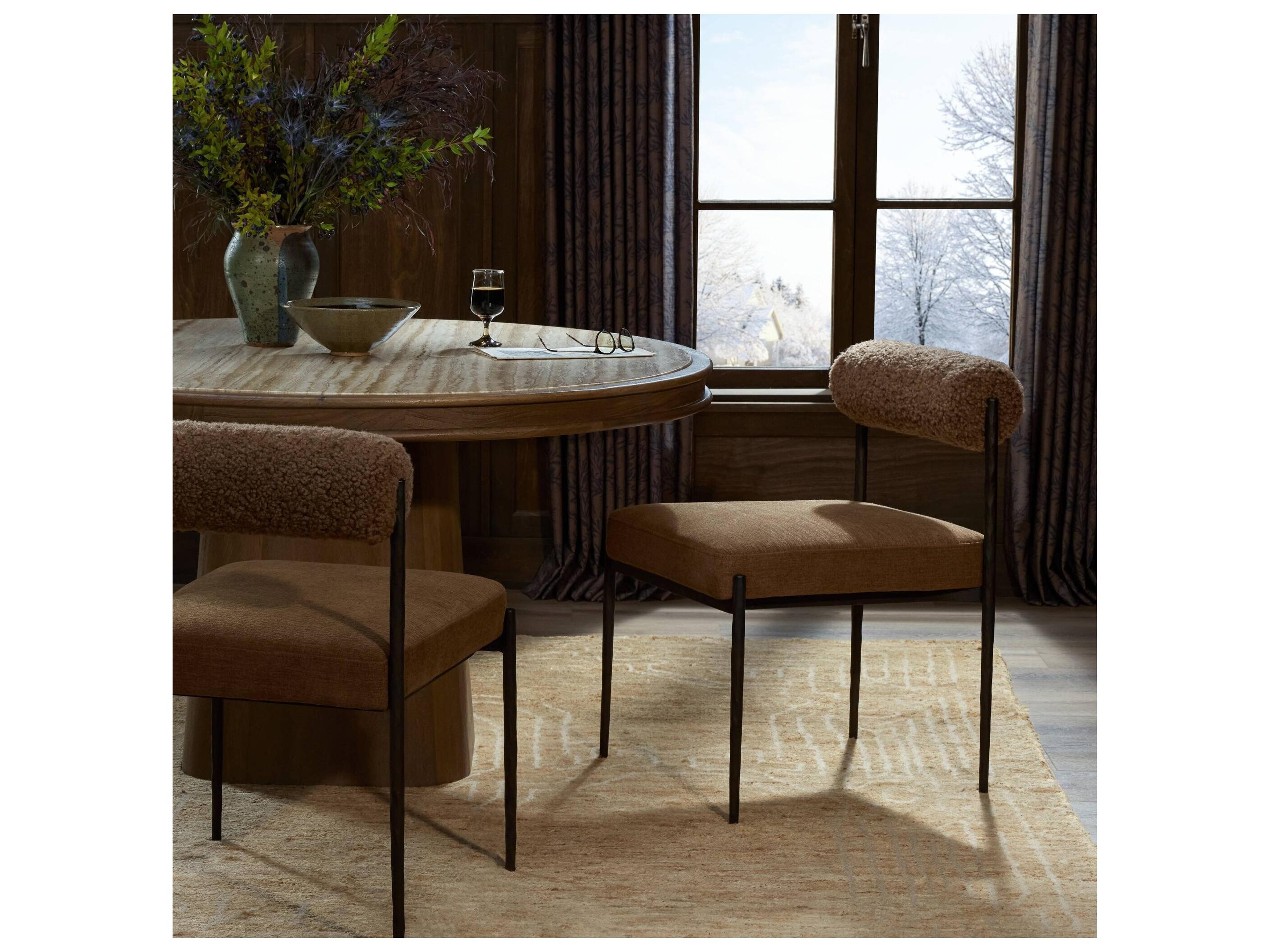 Four Hands Houghton Laughlin Ochre Upholstered Armless Dining Chair