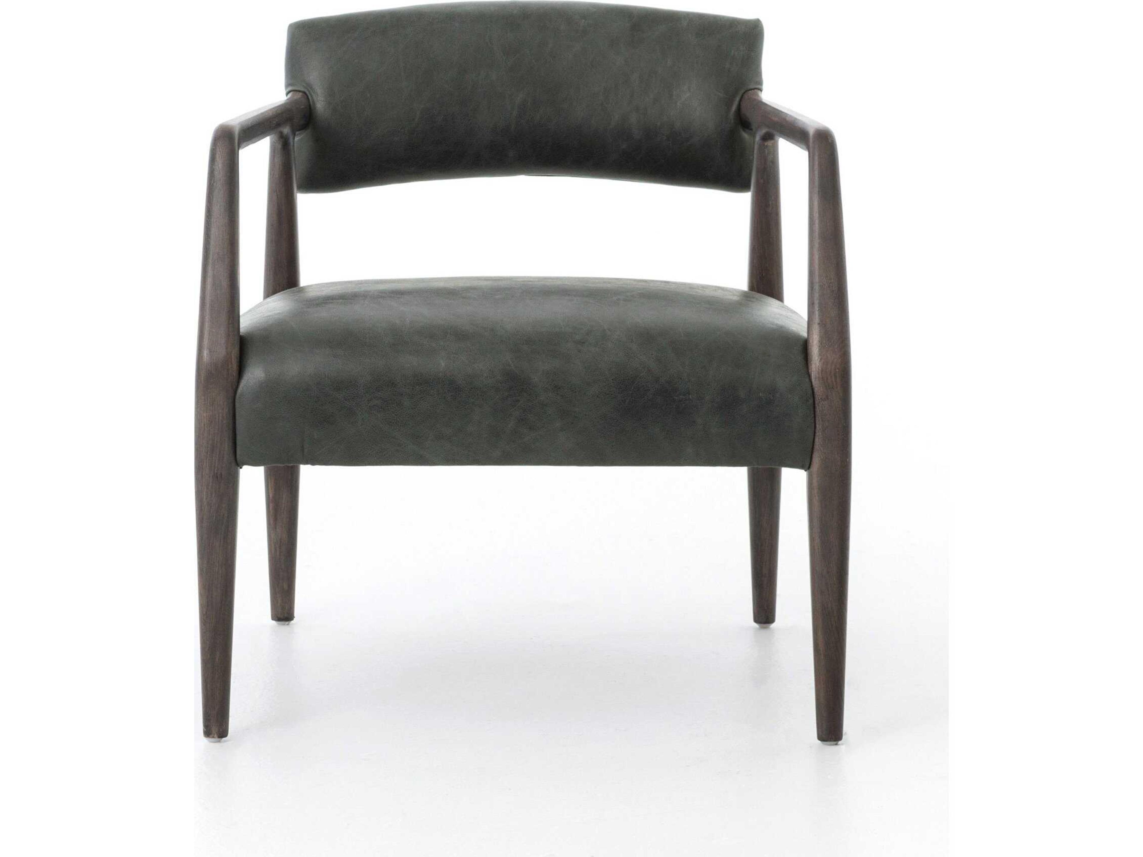 Four Hands Abbott Tyler Black Leather Accent Chair