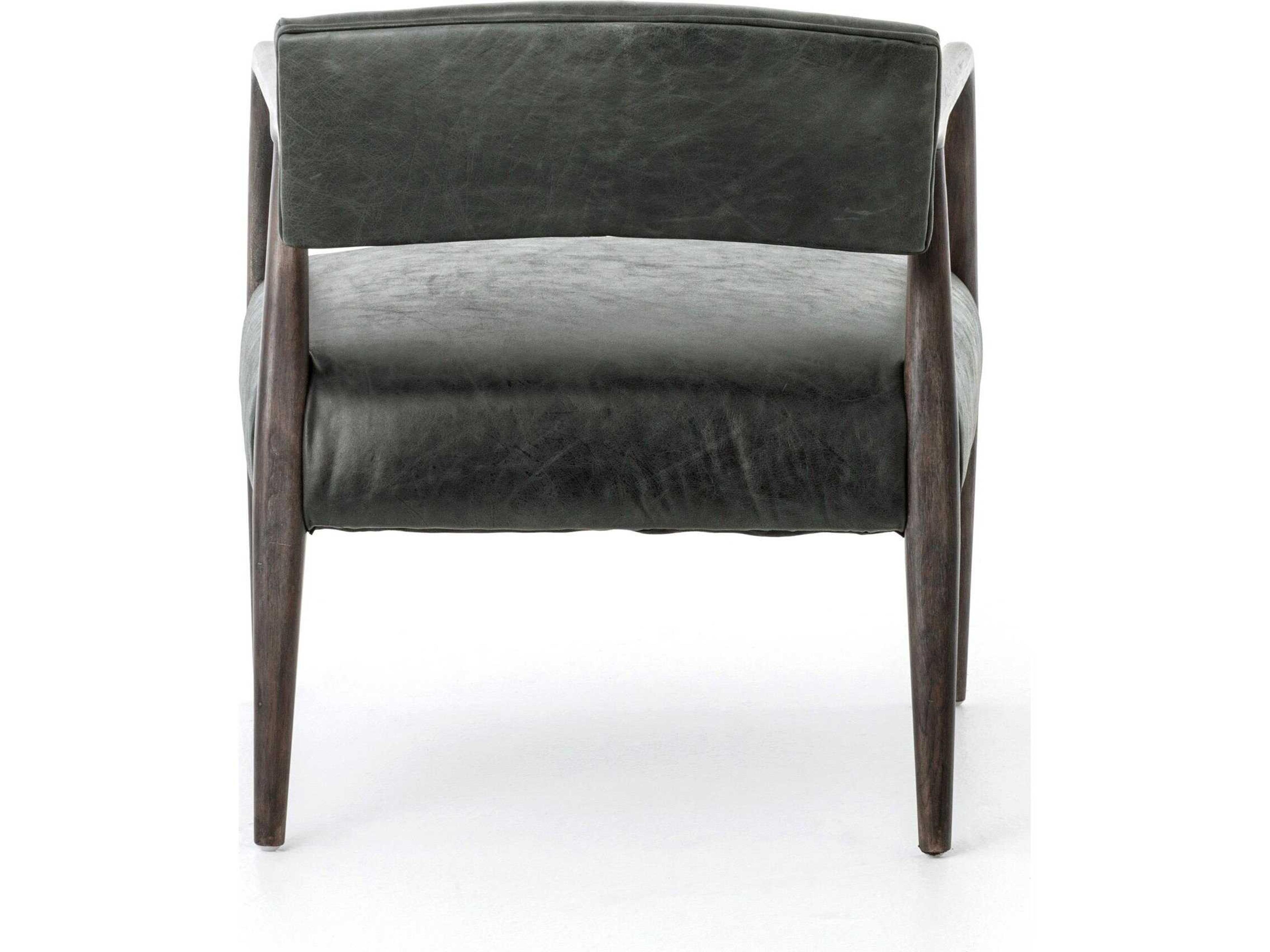 Four Hands Abbott Tyler Black Leather Accent Chair