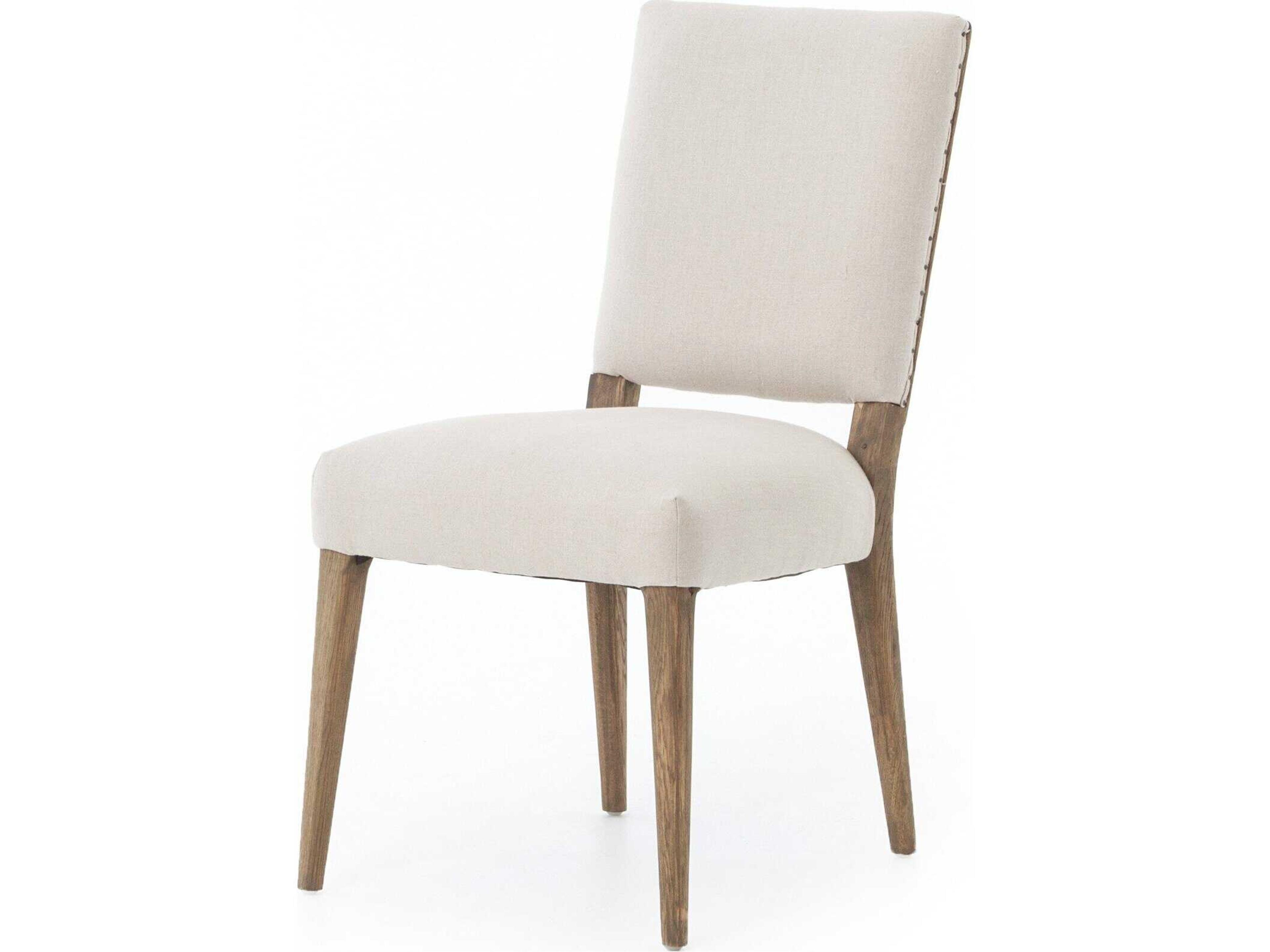 Ashford Kurt Oak Wood Beige Upholstered Side Dining Chair