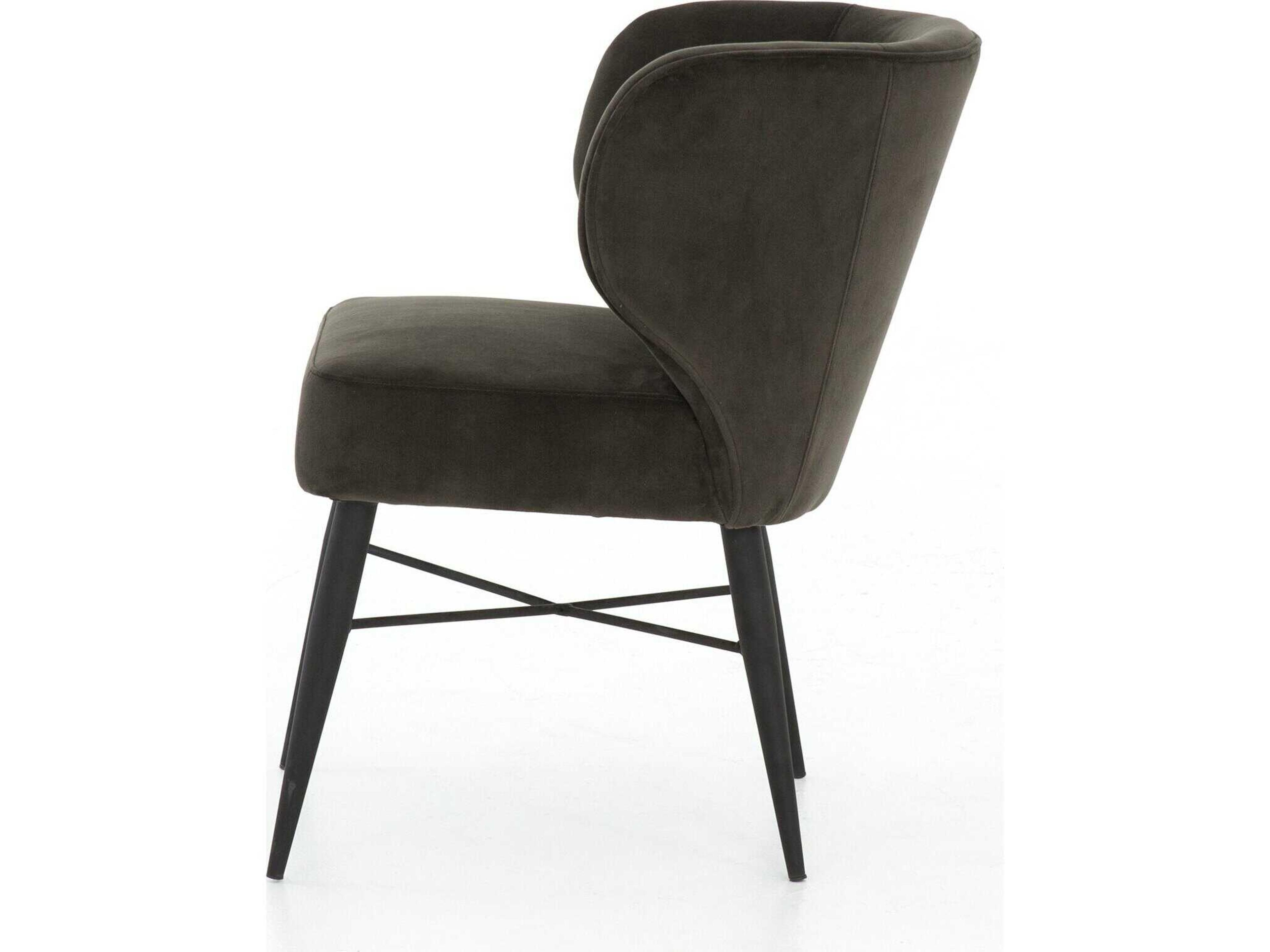 Four Hands Ashford Arianna Black Upholstered Side Dining Chair