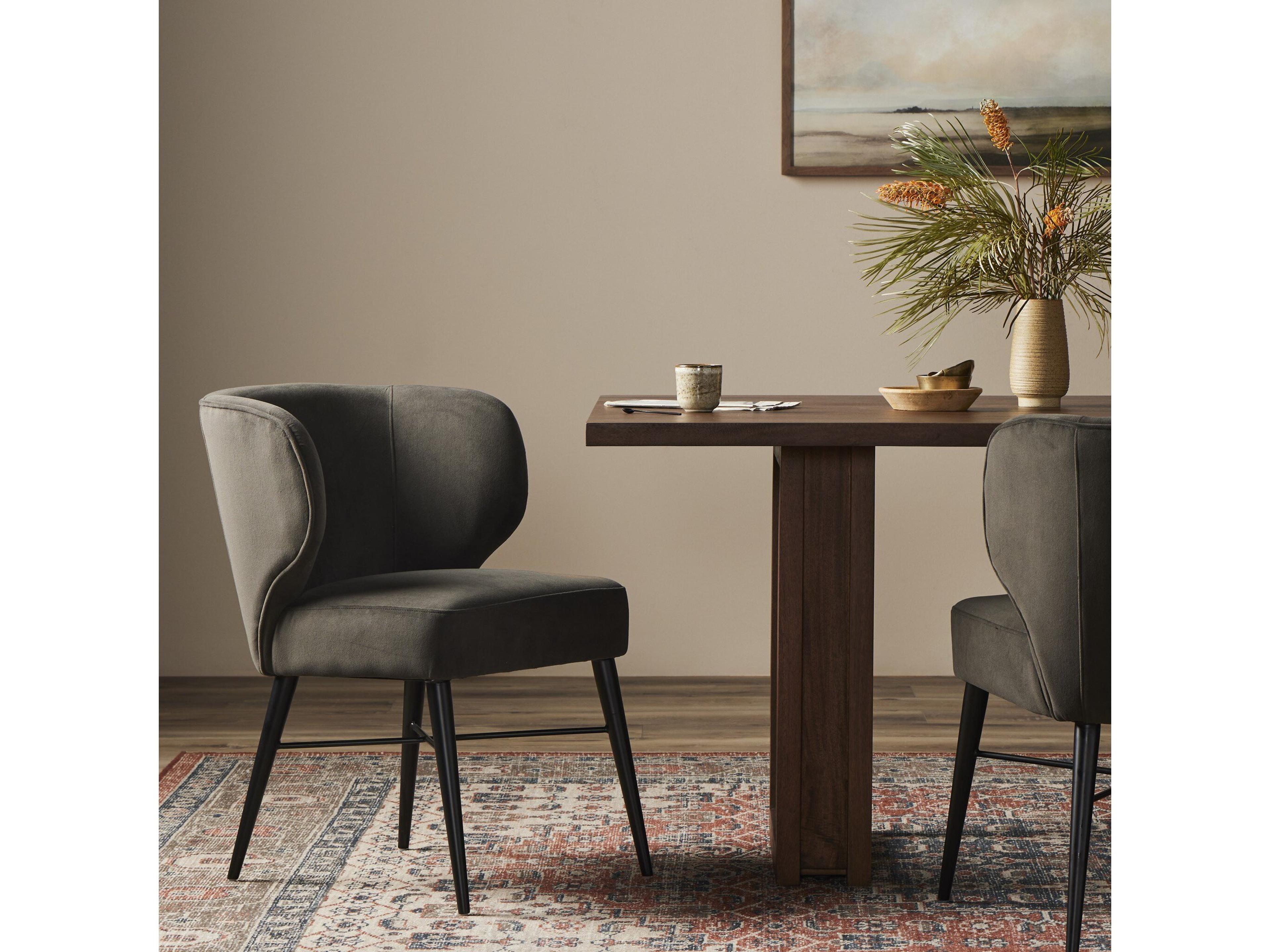 Four Hands Ashford Arianna Black Upholstered Side Dining Chair