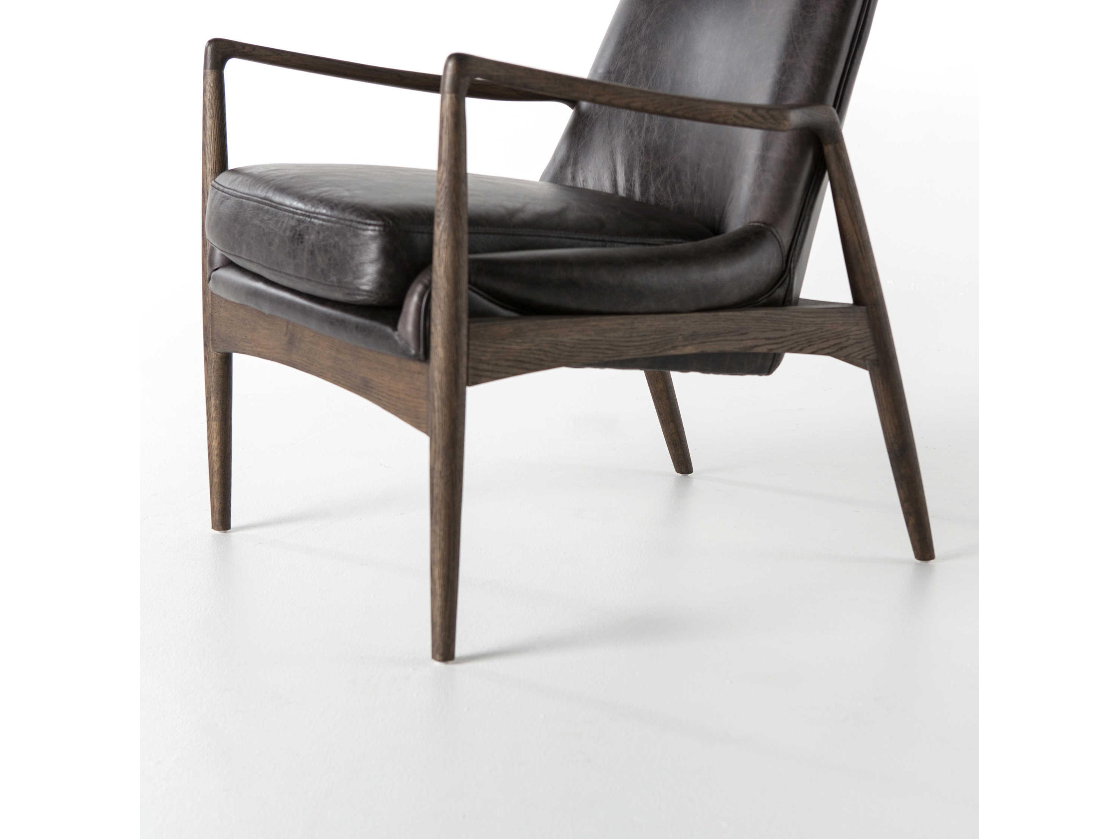 Luxecor Globetrotter Black Leather Accent Chair