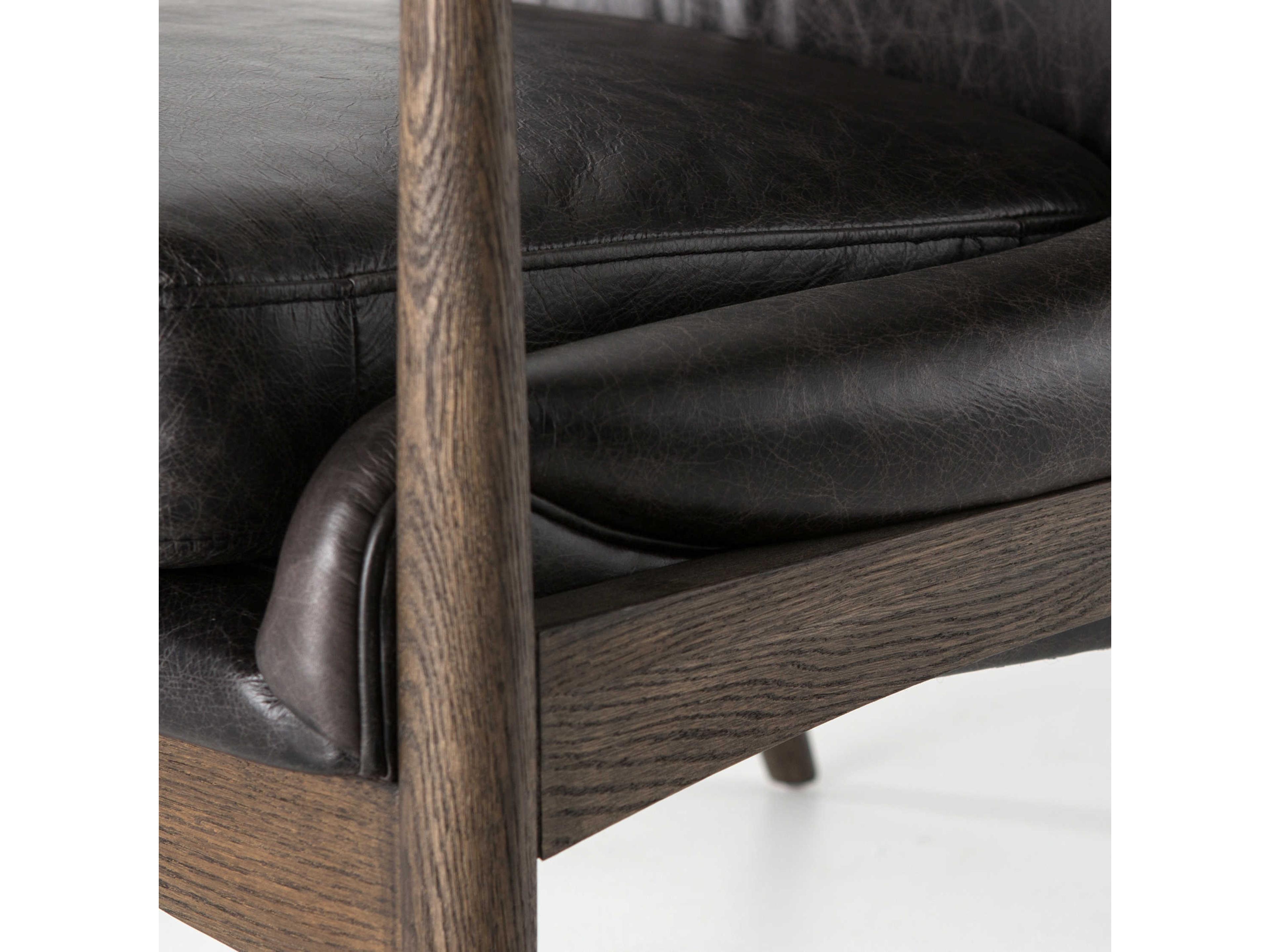 Luxecor Globetrotter Black Leather Accent Chair