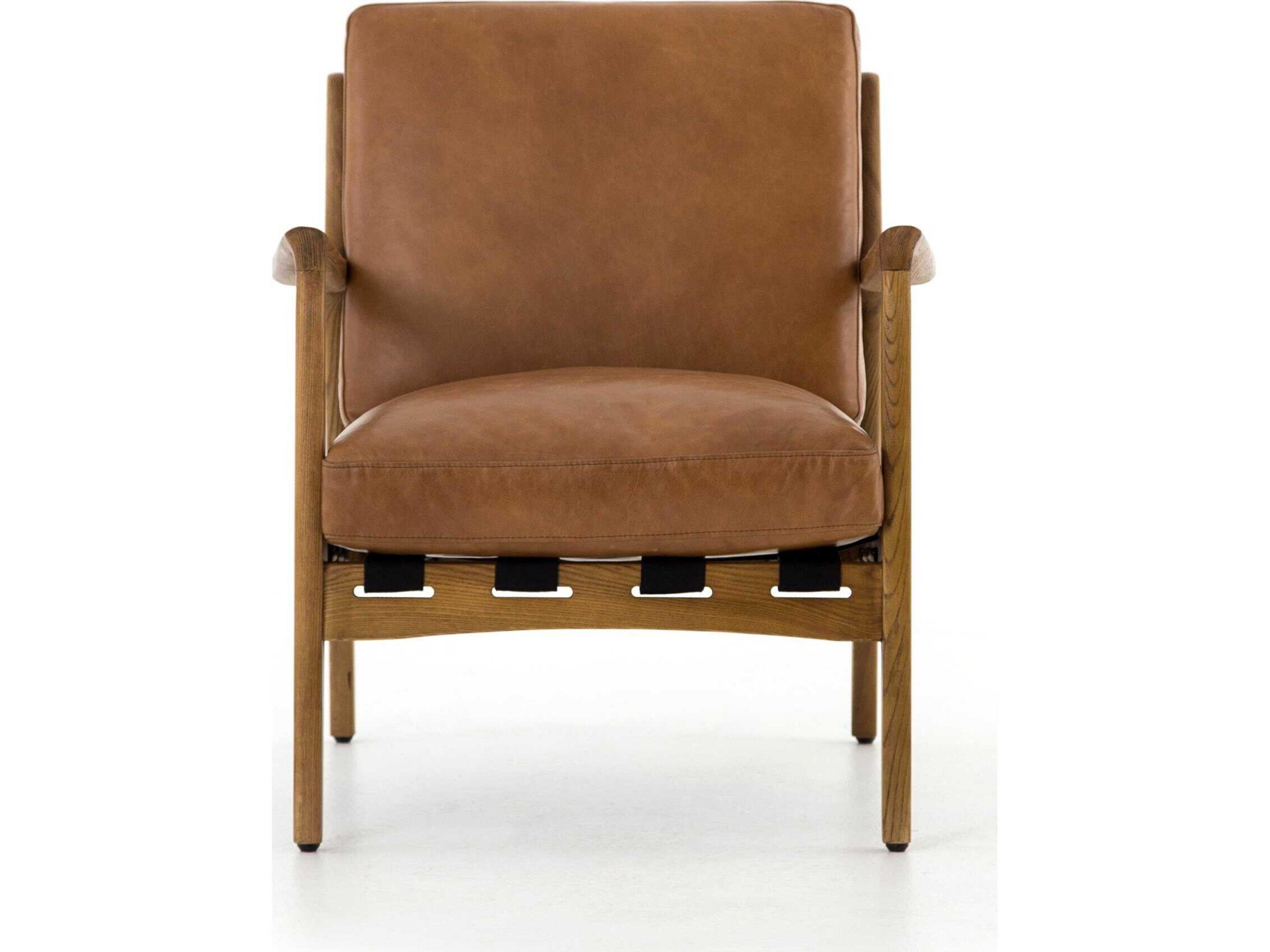 Four Hands Bishop Silas Brown Leather Accent Chair