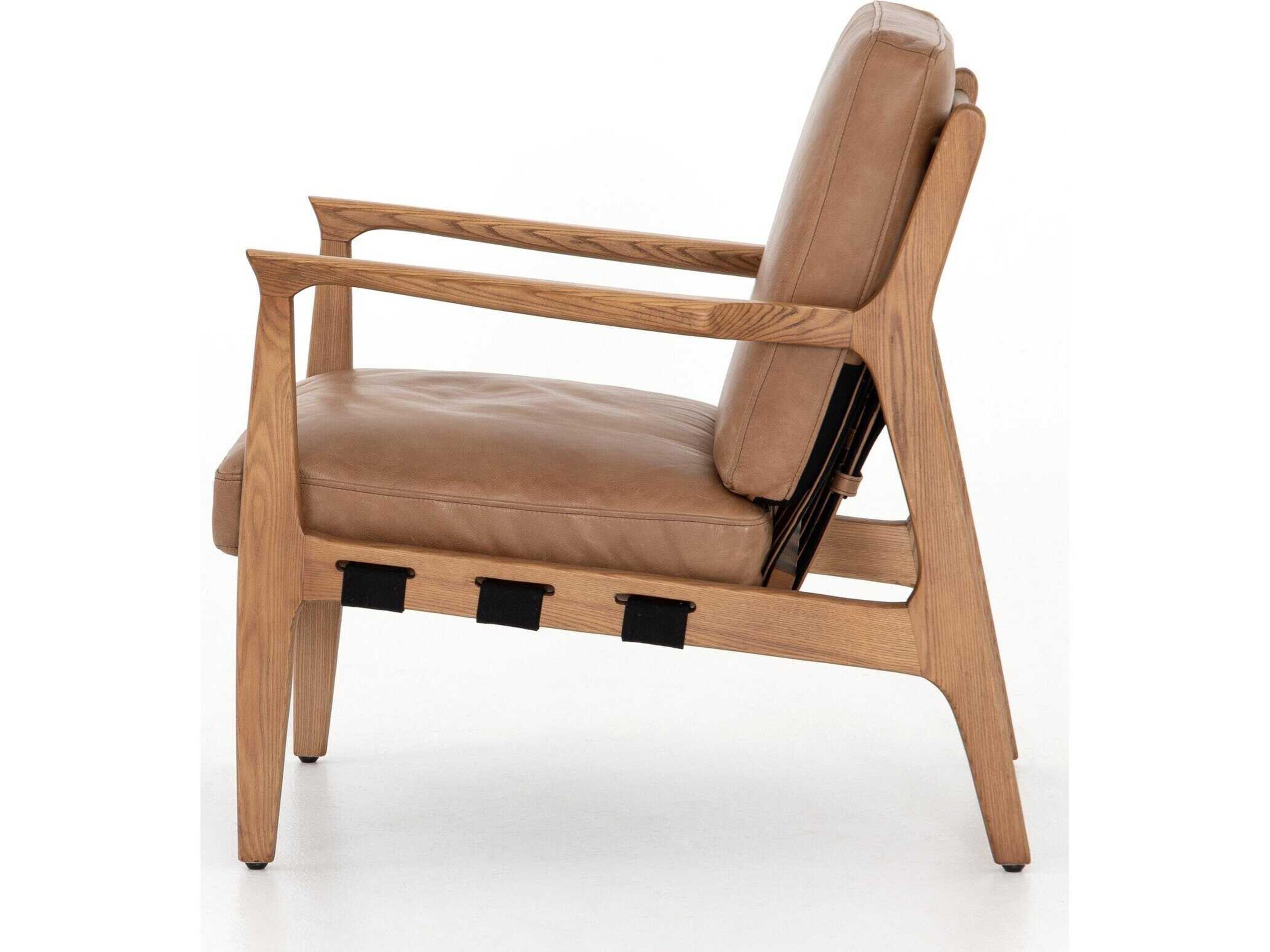 Four Hands Bishop Silas Brown Leather Accent Chair