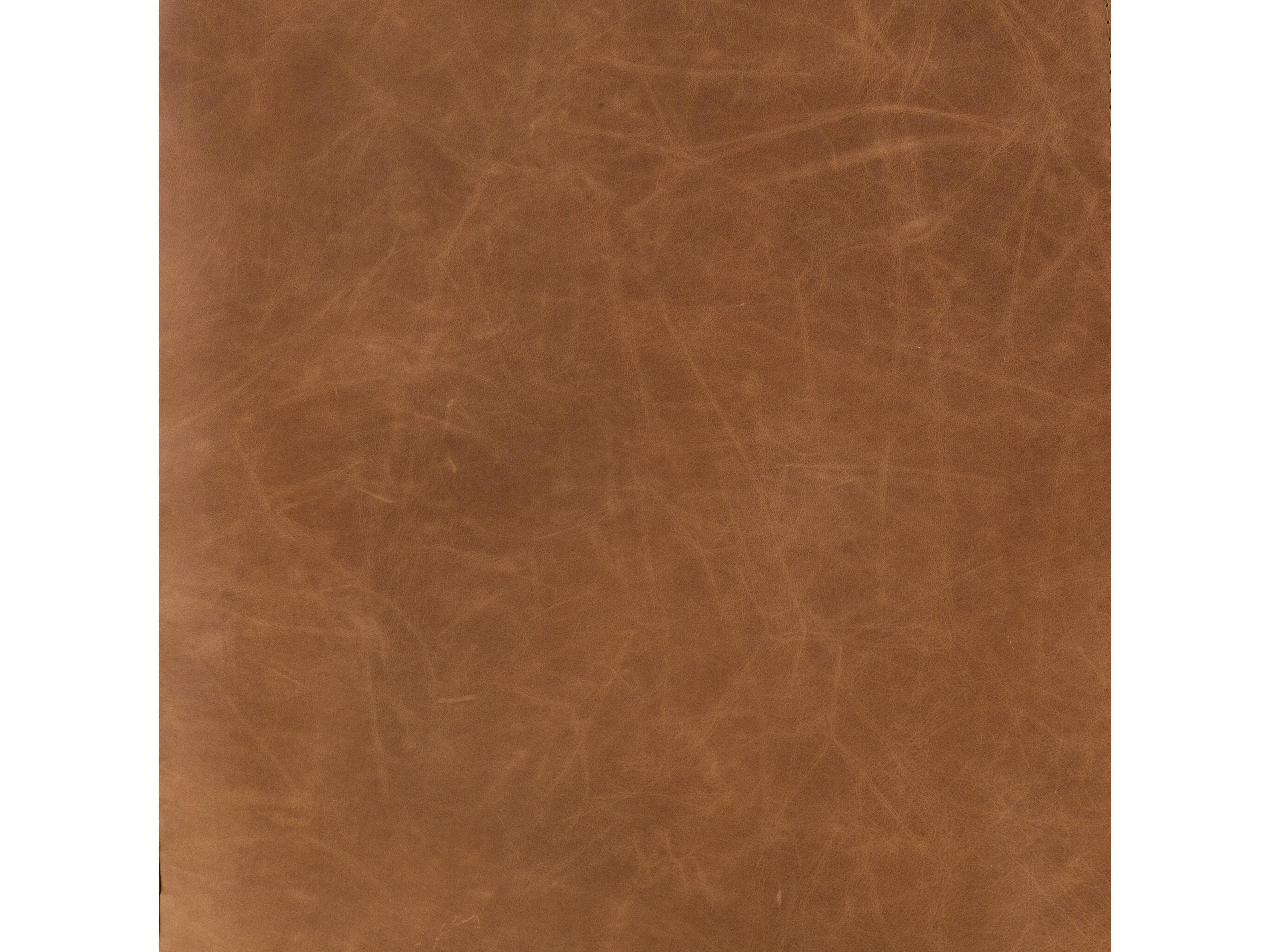 Four Hands Carnegie Williams Natural Washed Camel Weathered Oak Brown Leather Sofa