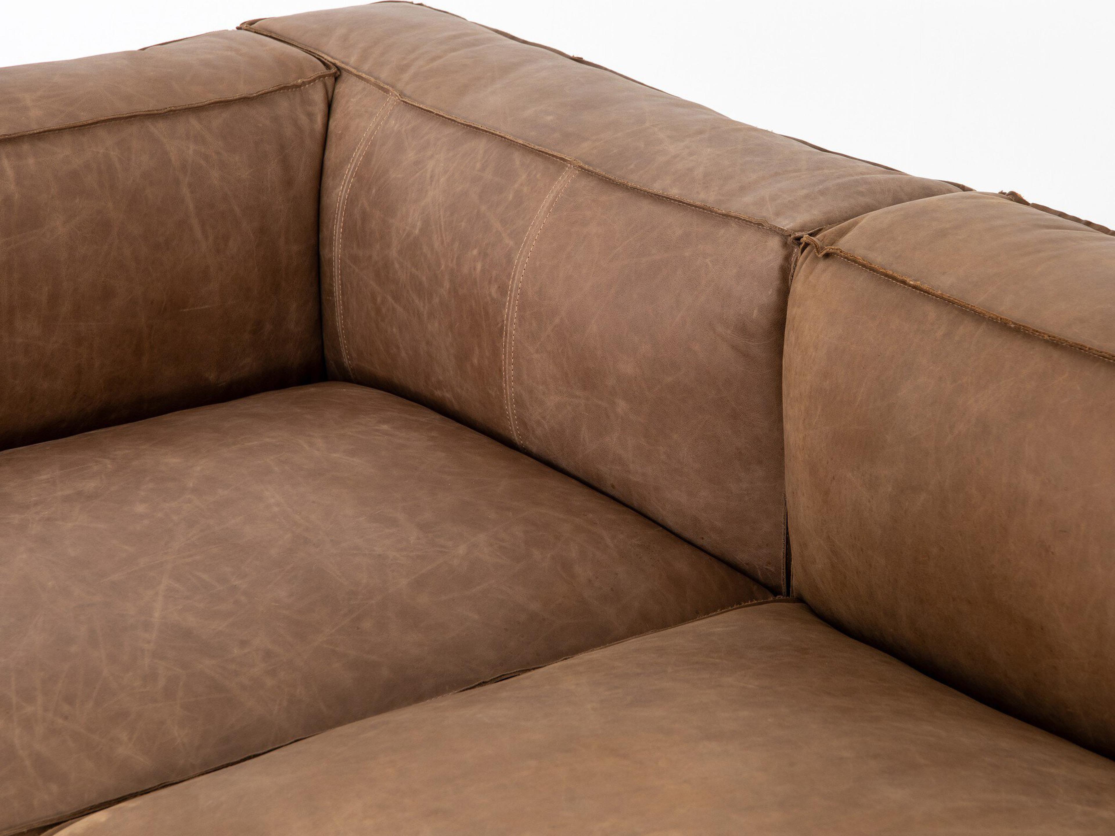 Four Hands Carnegie Nolita 2 - Piece Brown Leather Sectional Sofa