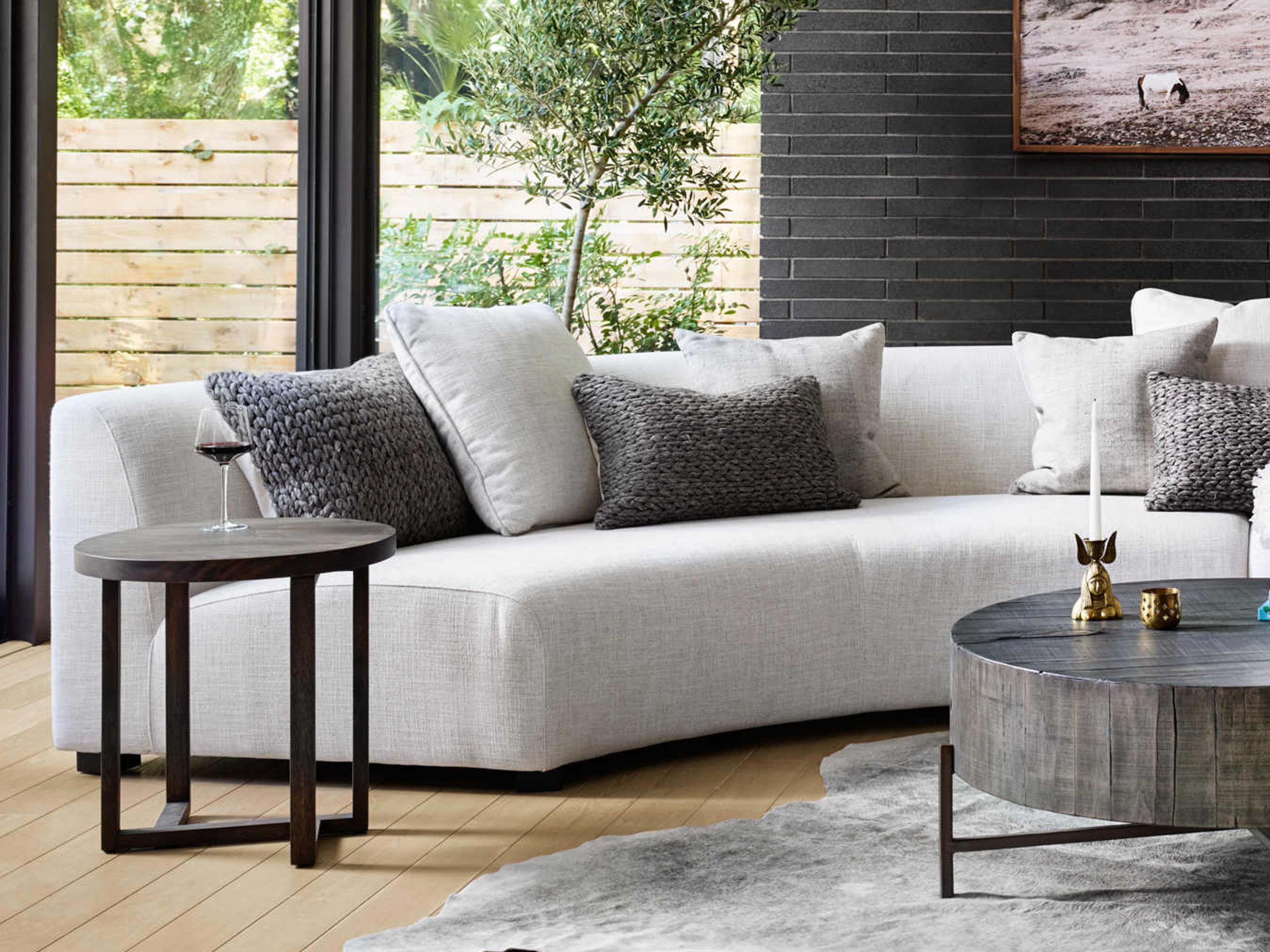 Four Hands Grayson Modular Dover Crescent Burnt Umber White Upholstered Sofa