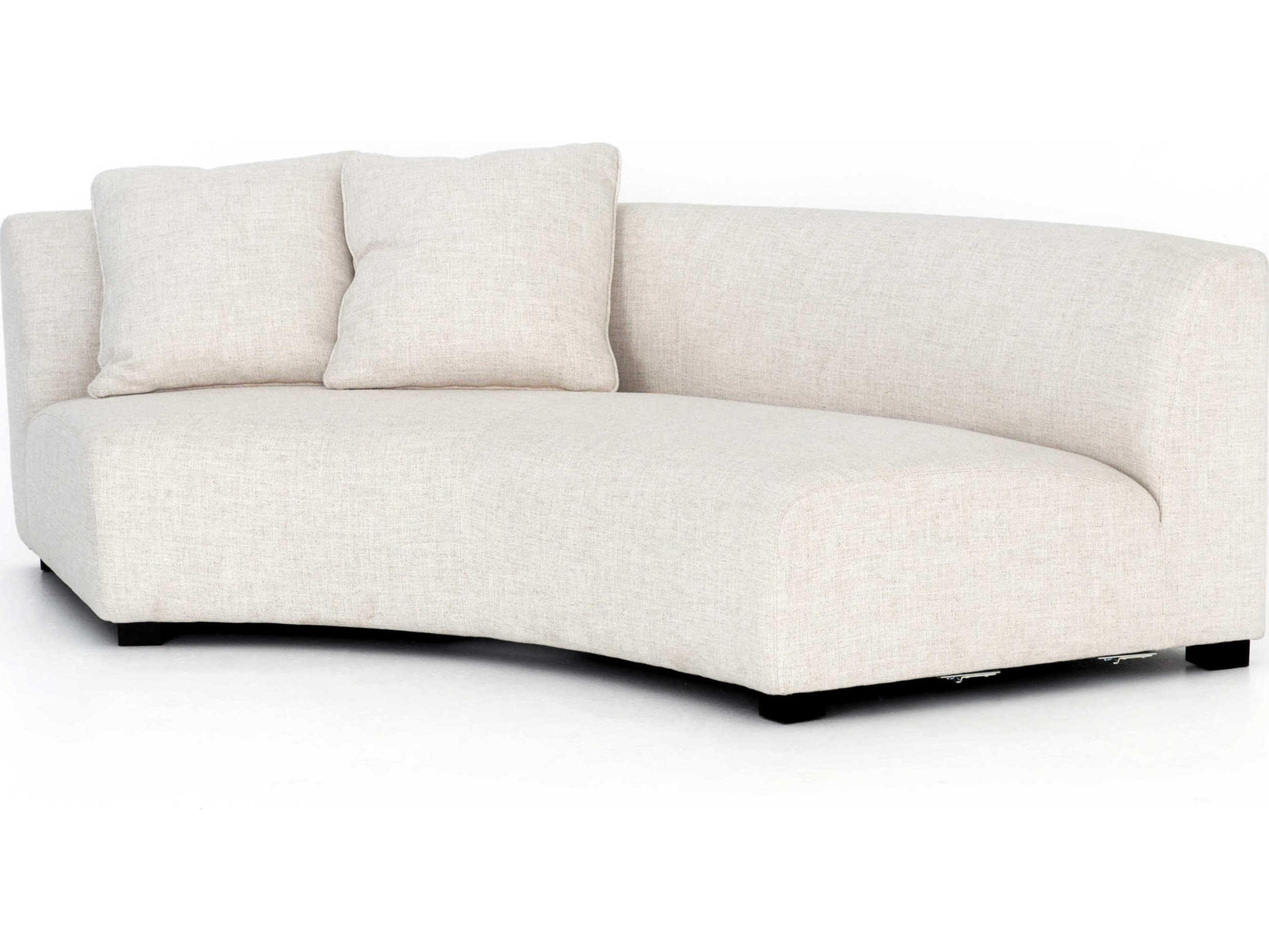 Grayson Modular Dover Crescent Burnt Umber White Upholstered Sofa