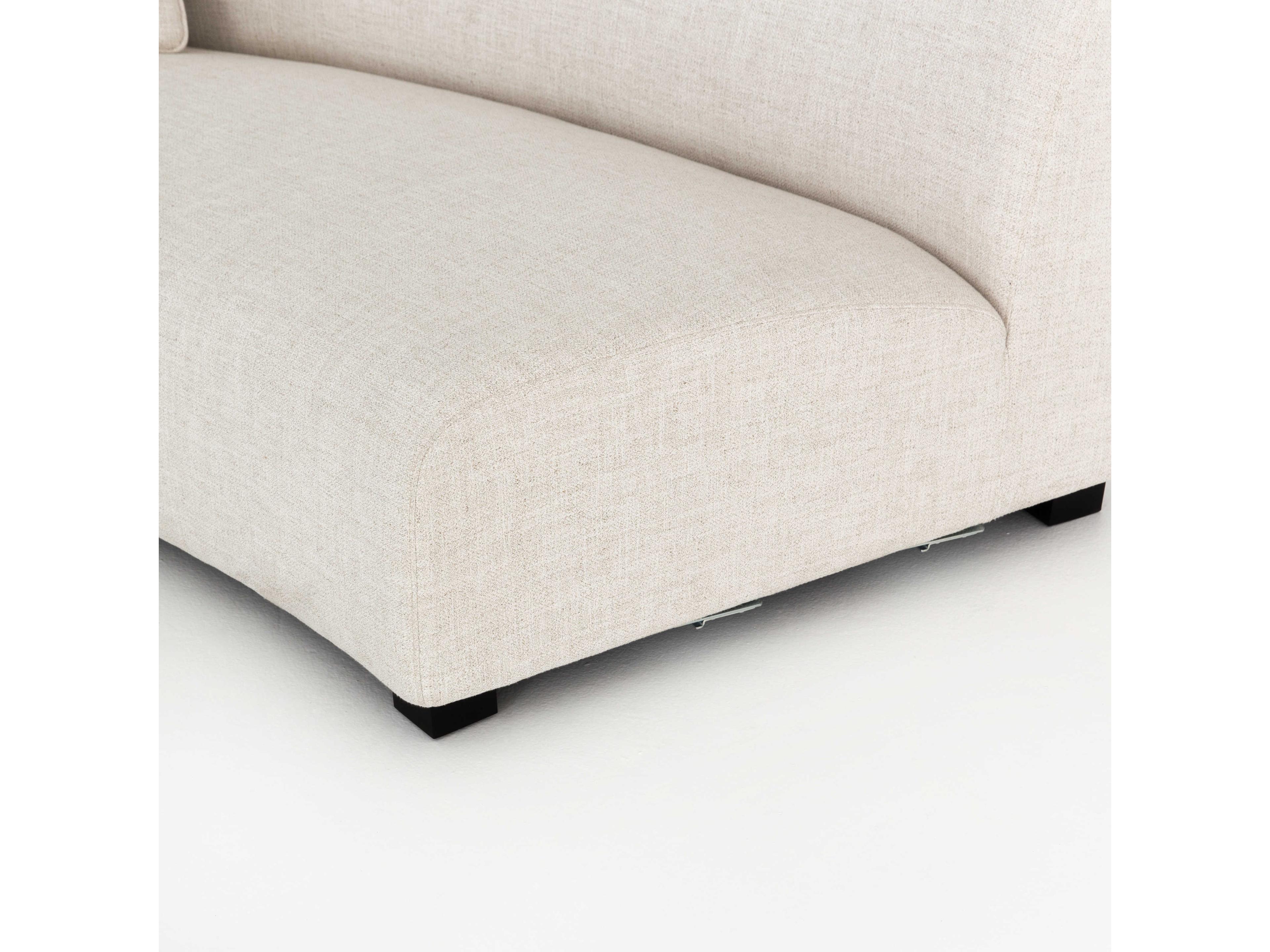 Four Hands Grayson Modular Dover Crescent Burnt Umber White Upholstered Sofa